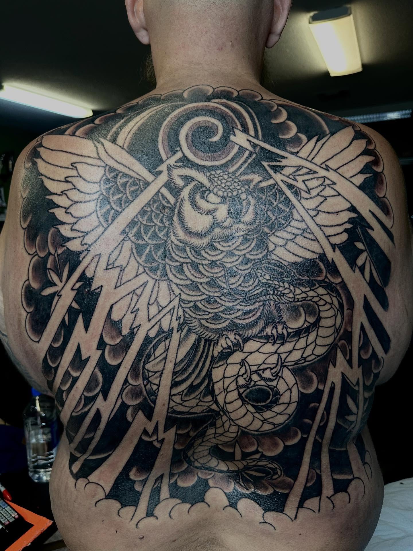 Tattoo by @jr1_machines — black_and_grey, japanese_irezumi