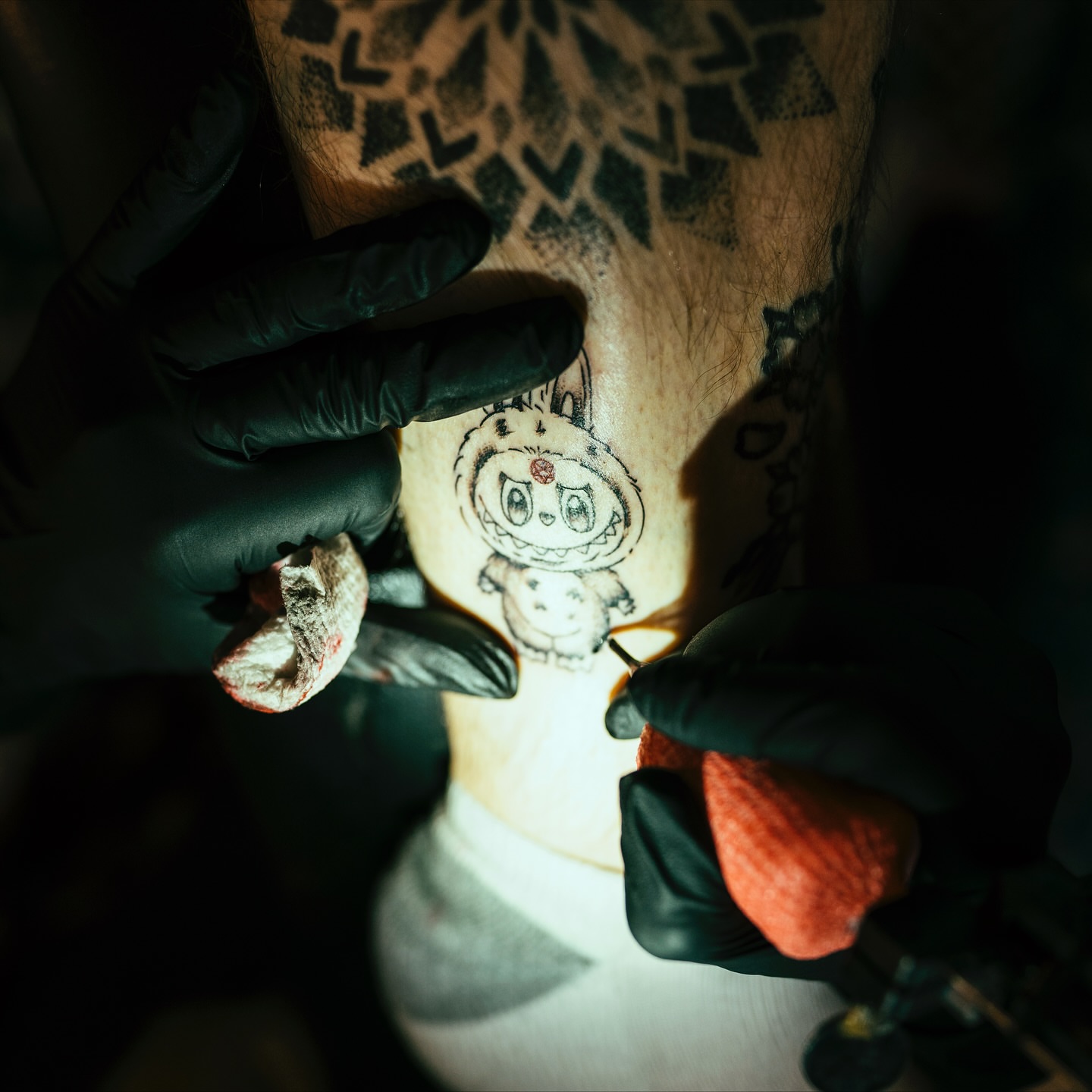 Tattoo by @liztattooer — dotwork, black_and_grey