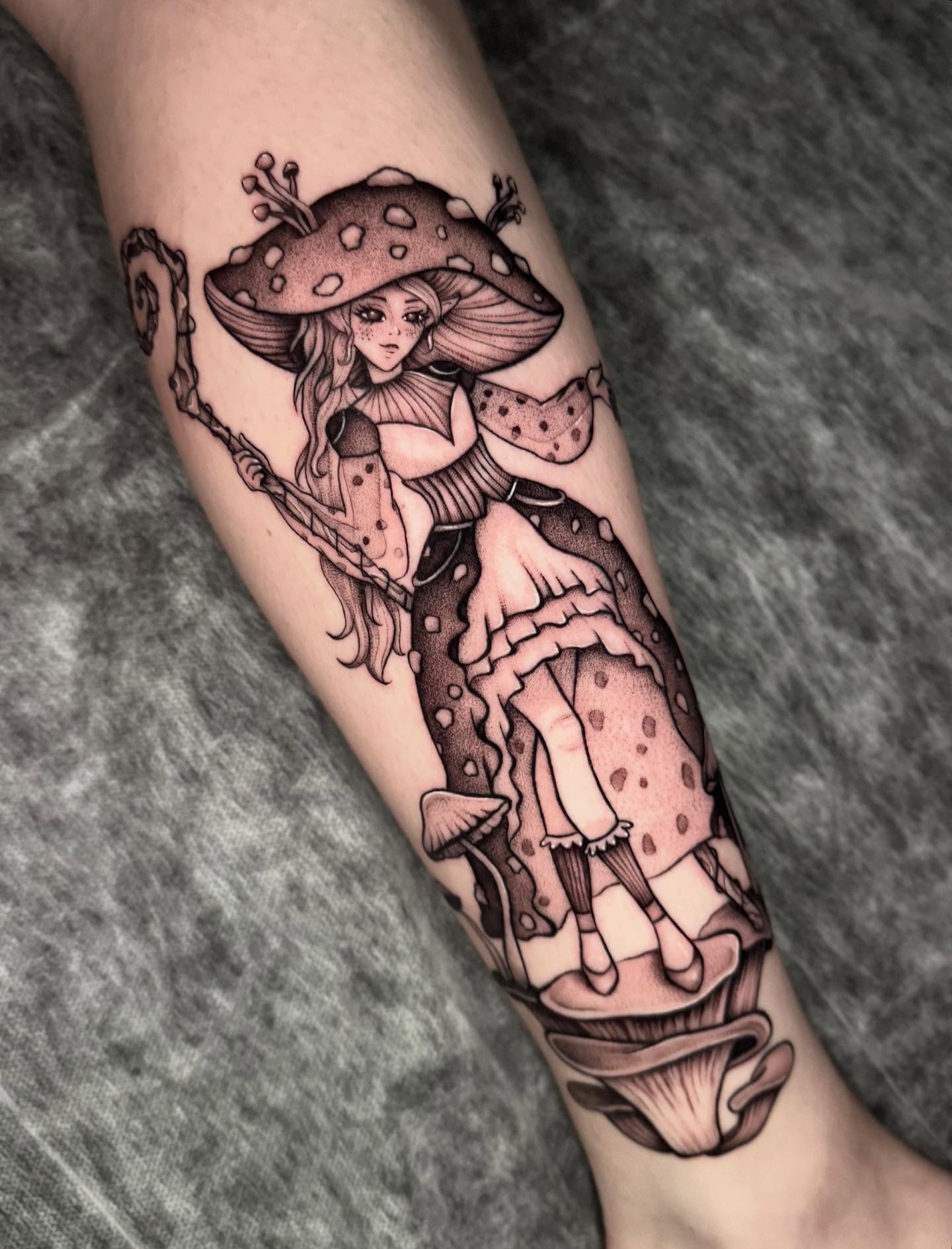 Tattoo by @hackytats — black_and_grey, illustrative