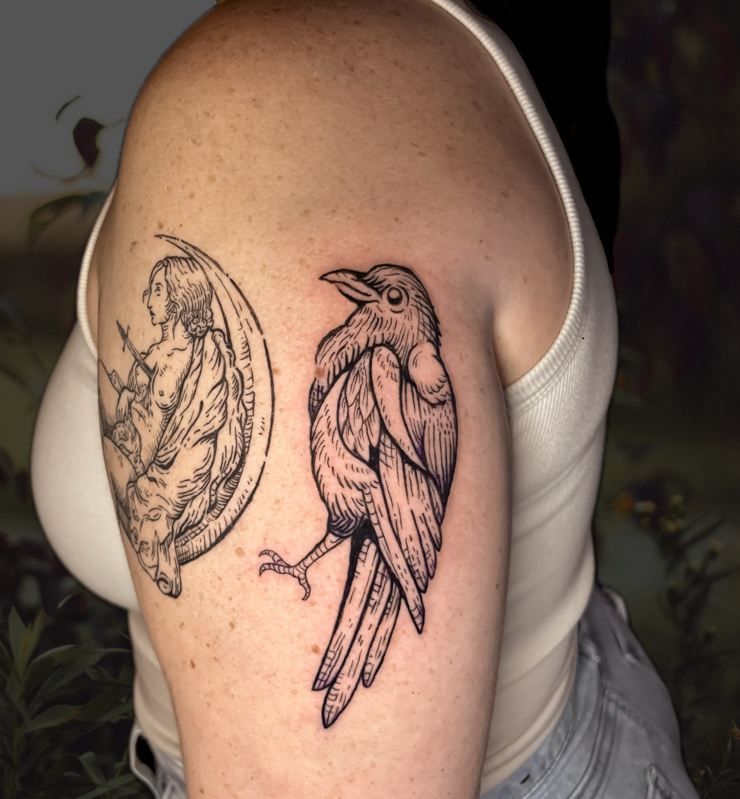 Tattoo by @witchmedic — black_and_grey