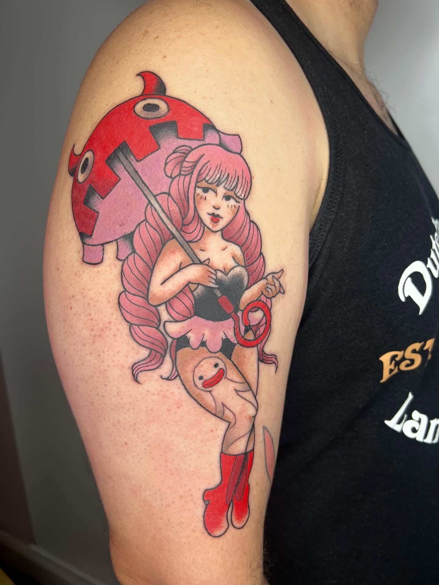 Tattoo by @hannahtattana — american_traditional, dotwork