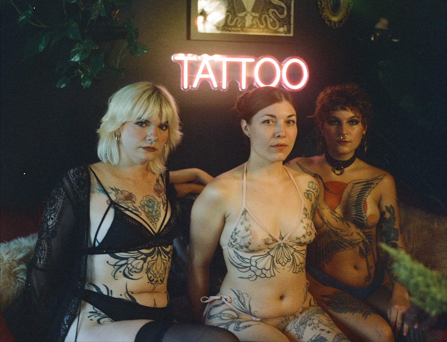 Floral patterns American traditional tattoo on the torso by Summer Shield