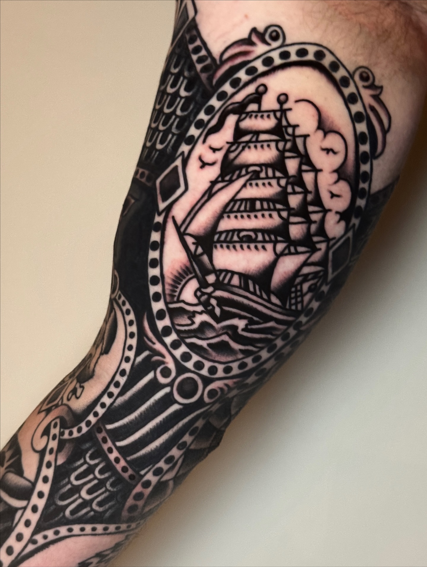 Tattoo by @angelhandstattoo — black_and_grey