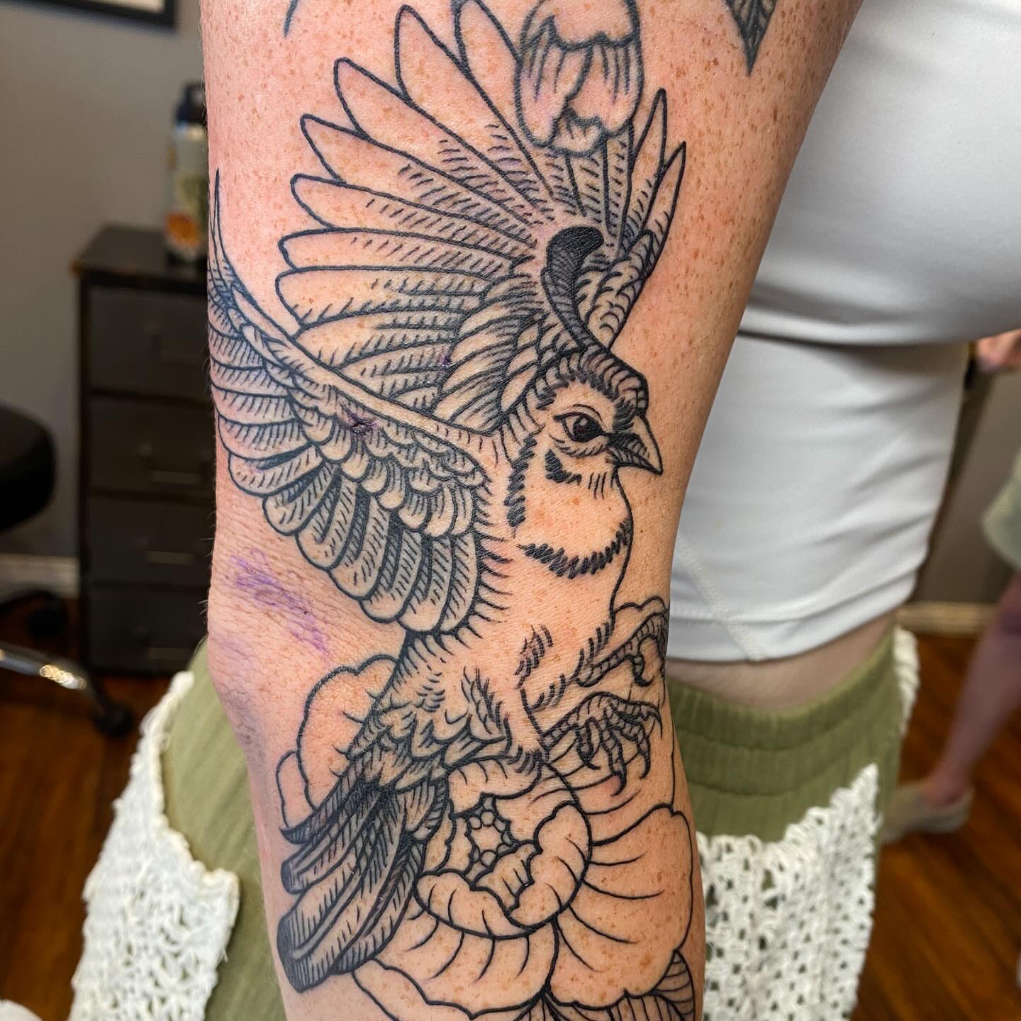 Tattoo by @lilspankee — black_and_grey