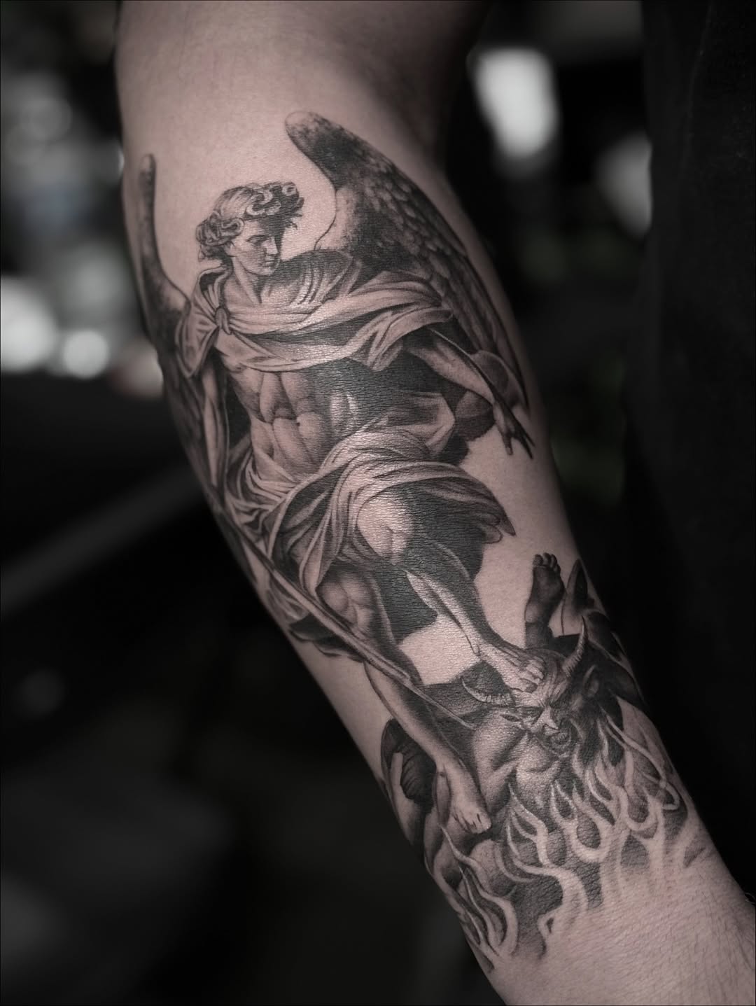 Tattoo by @tattoo__garden β realism, black_and_grey