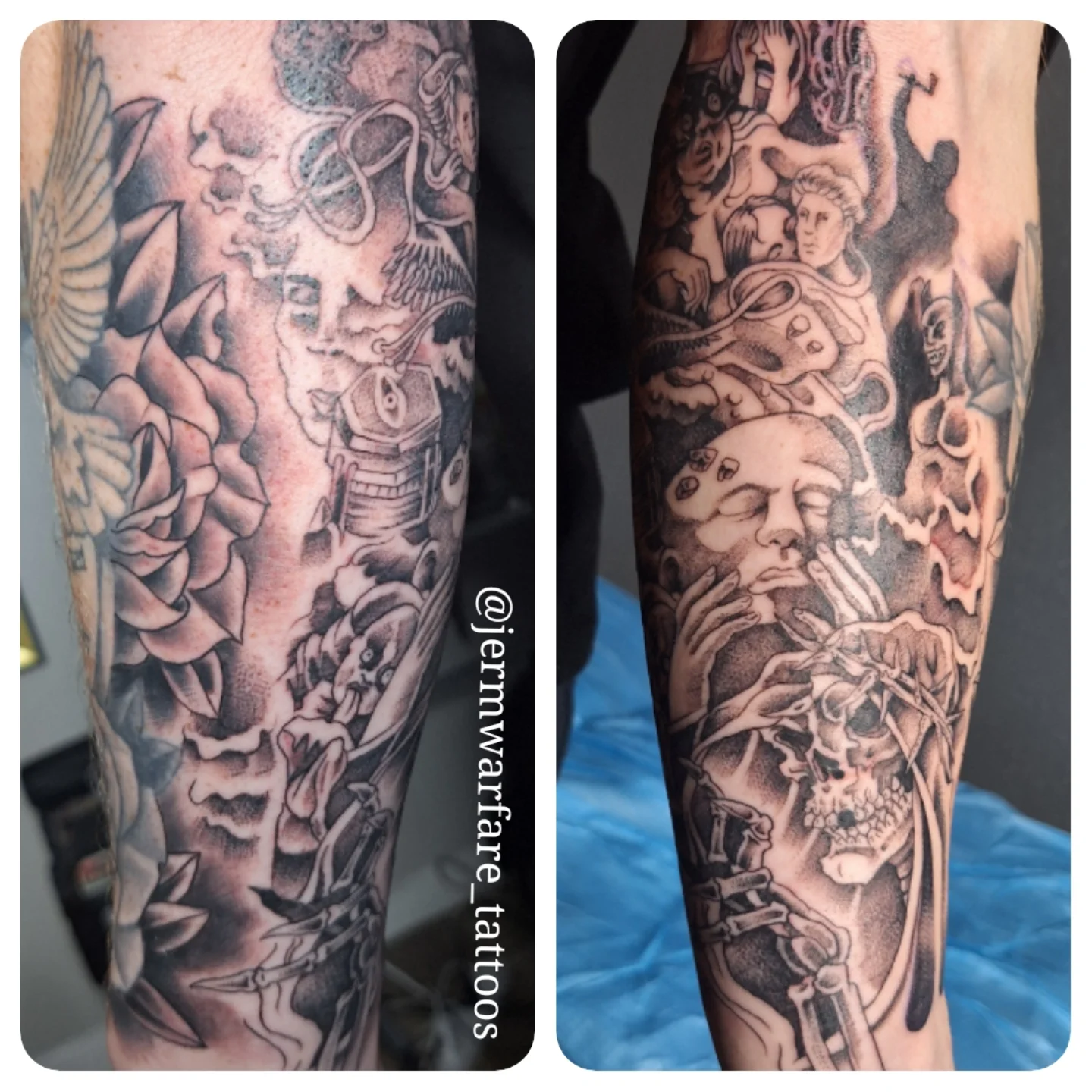 Tattoo by @jermwarfare_tattoos — surrealism