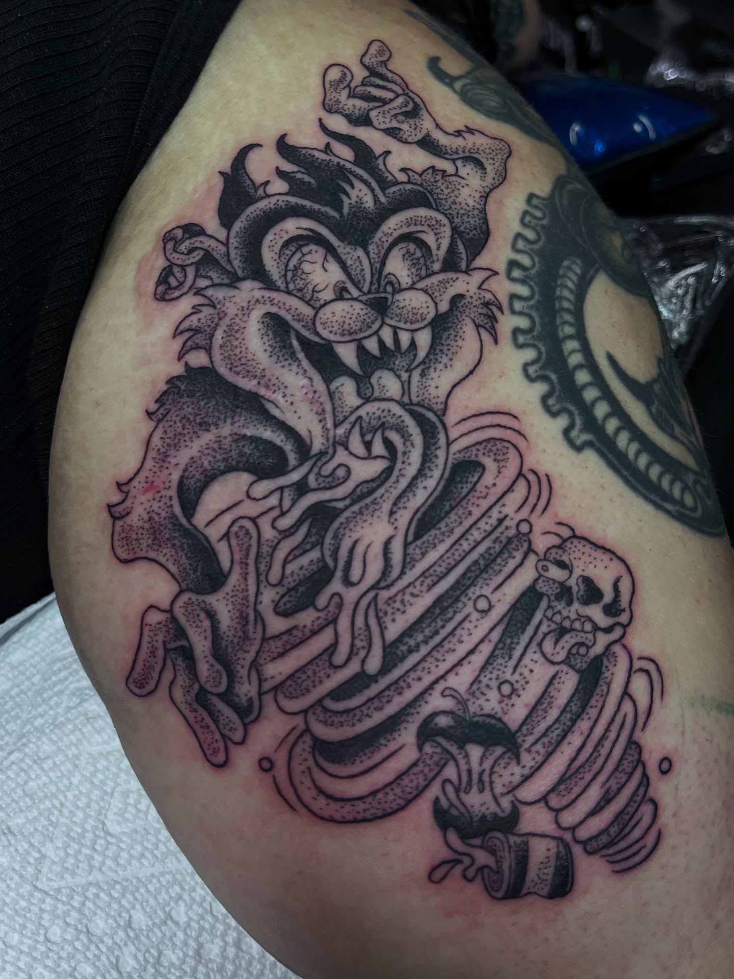 Tattoo by @evilnemec โ dotwork, black_and_grey