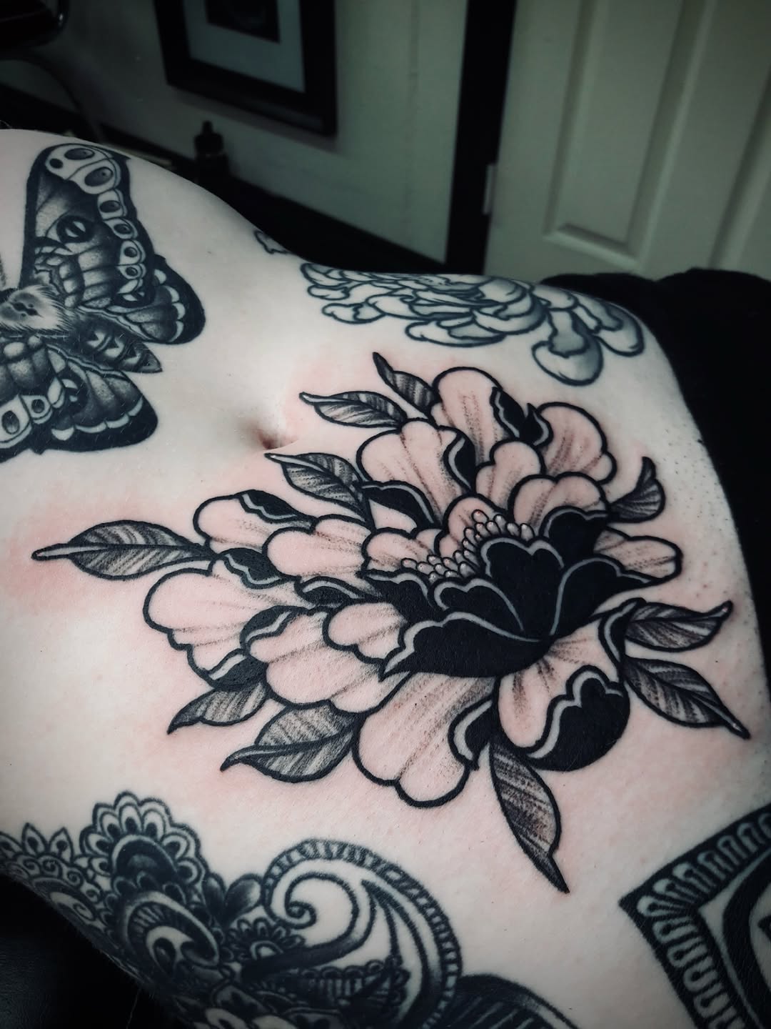 Tattoo by @chrisreedtattoos — black_and_grey, neo_traditional