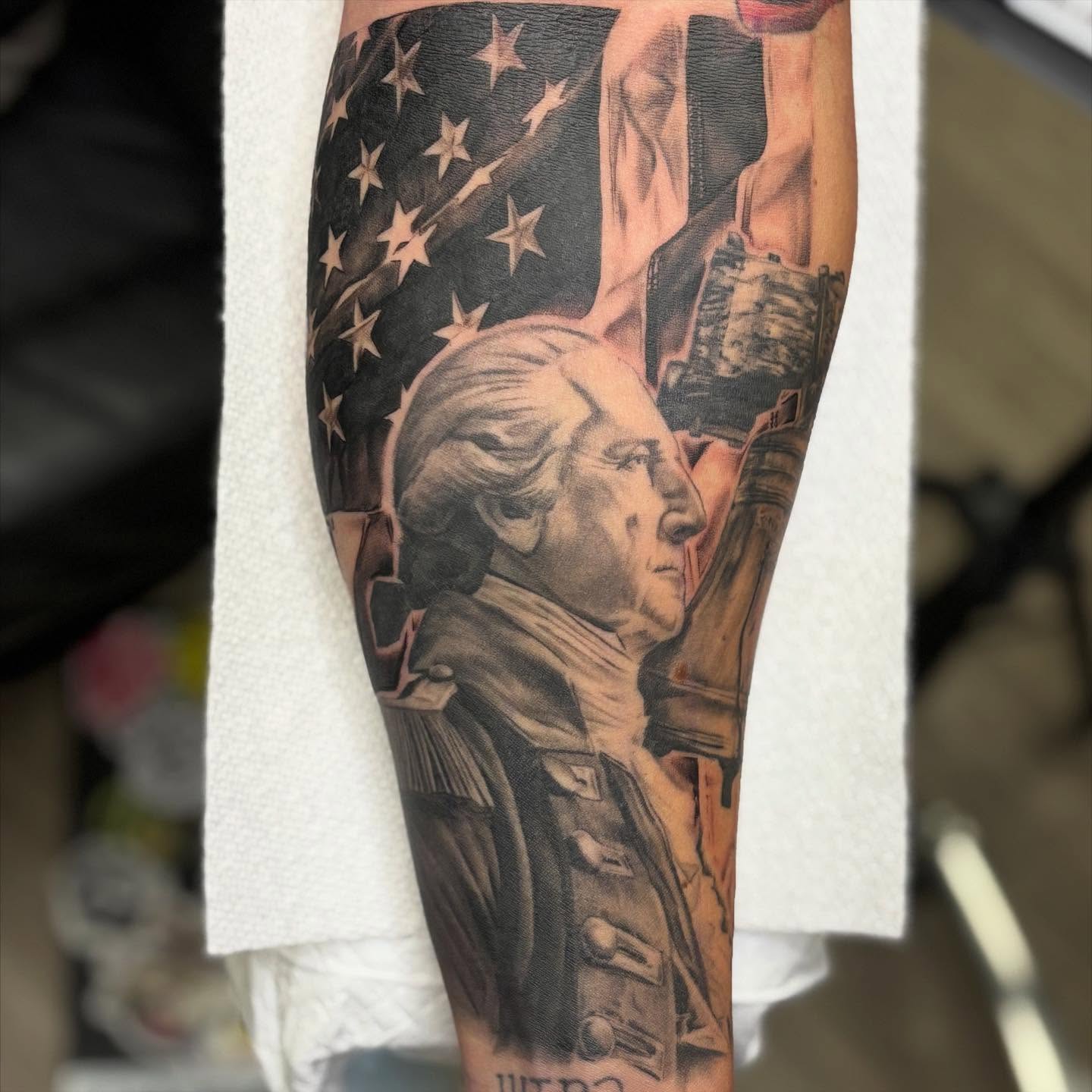 Tattoo by @kolton_tattoos — realism, black_and_grey