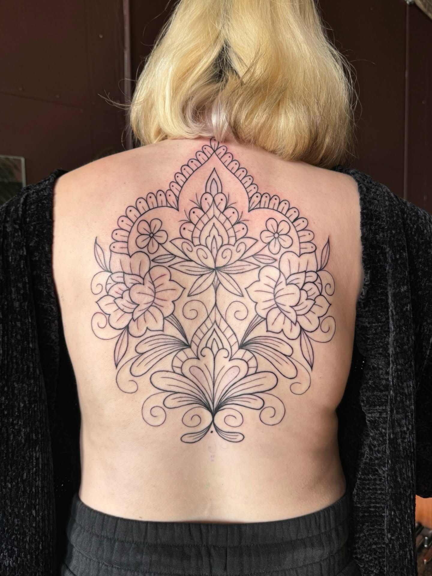 Floral mandala ornamental tattoo on the back by ꧁꧁Hayley꧂꧂