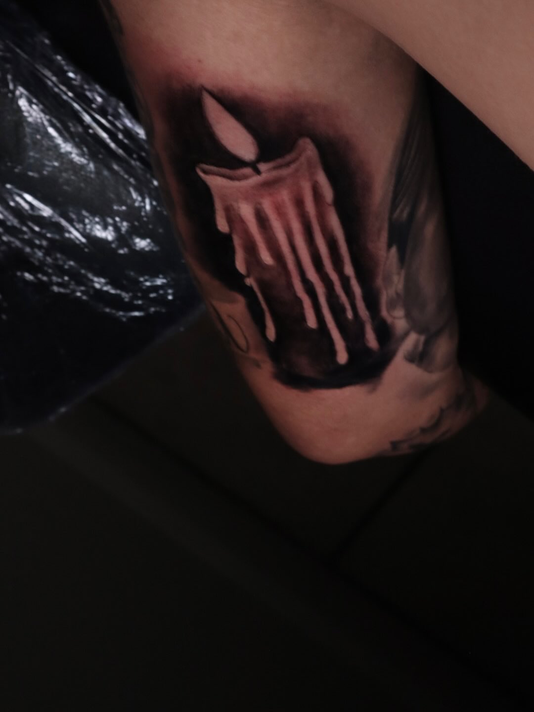 Candle realism tattoo on the forearm by Mr Letters🗡️