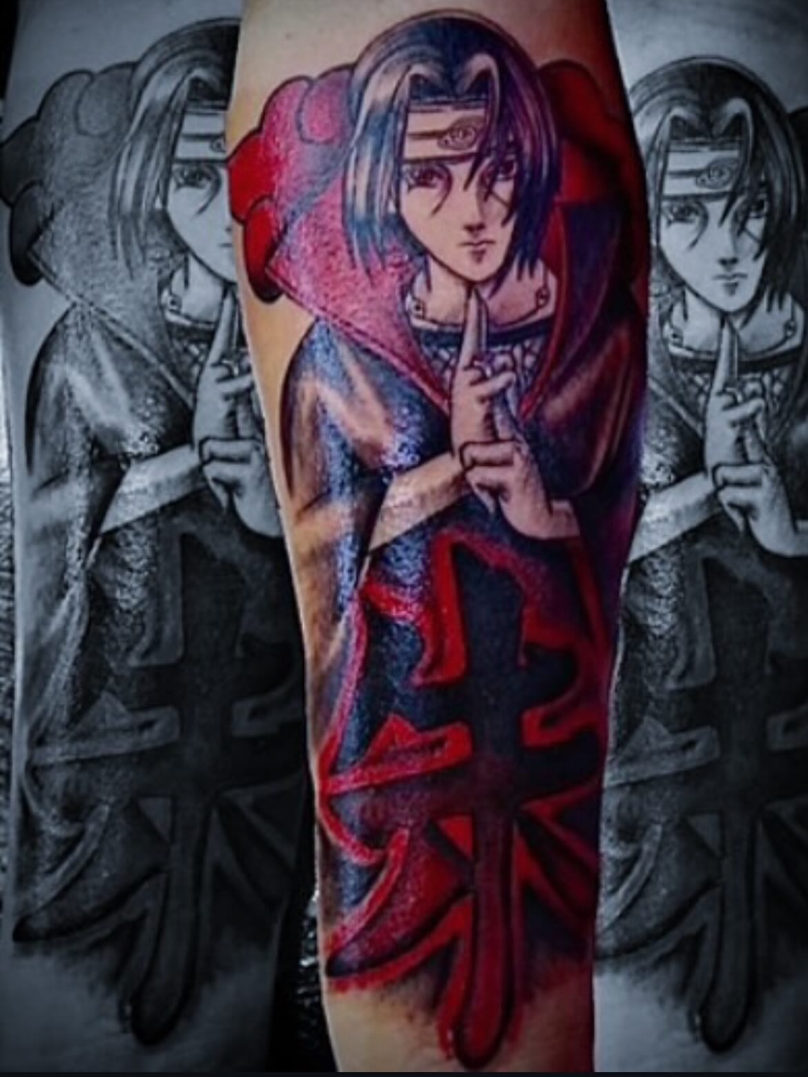 Anime character anime tattoo on the forearm by Gessel Leticia Enriquez