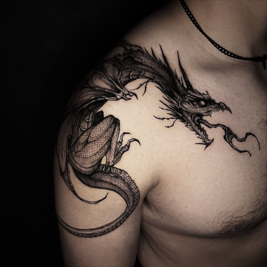 Tattoo by @tattooxklo โ realism, black_and_grey