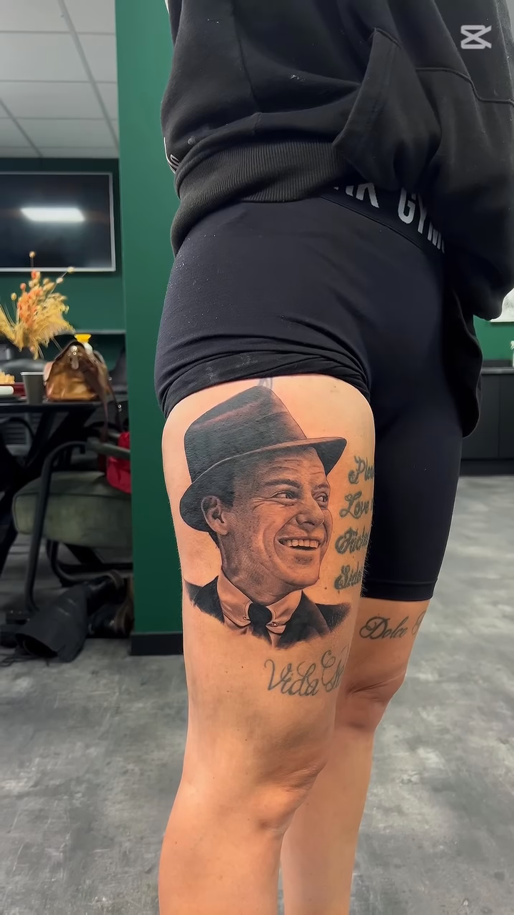 Portrait of a man realism tattoo by Remko