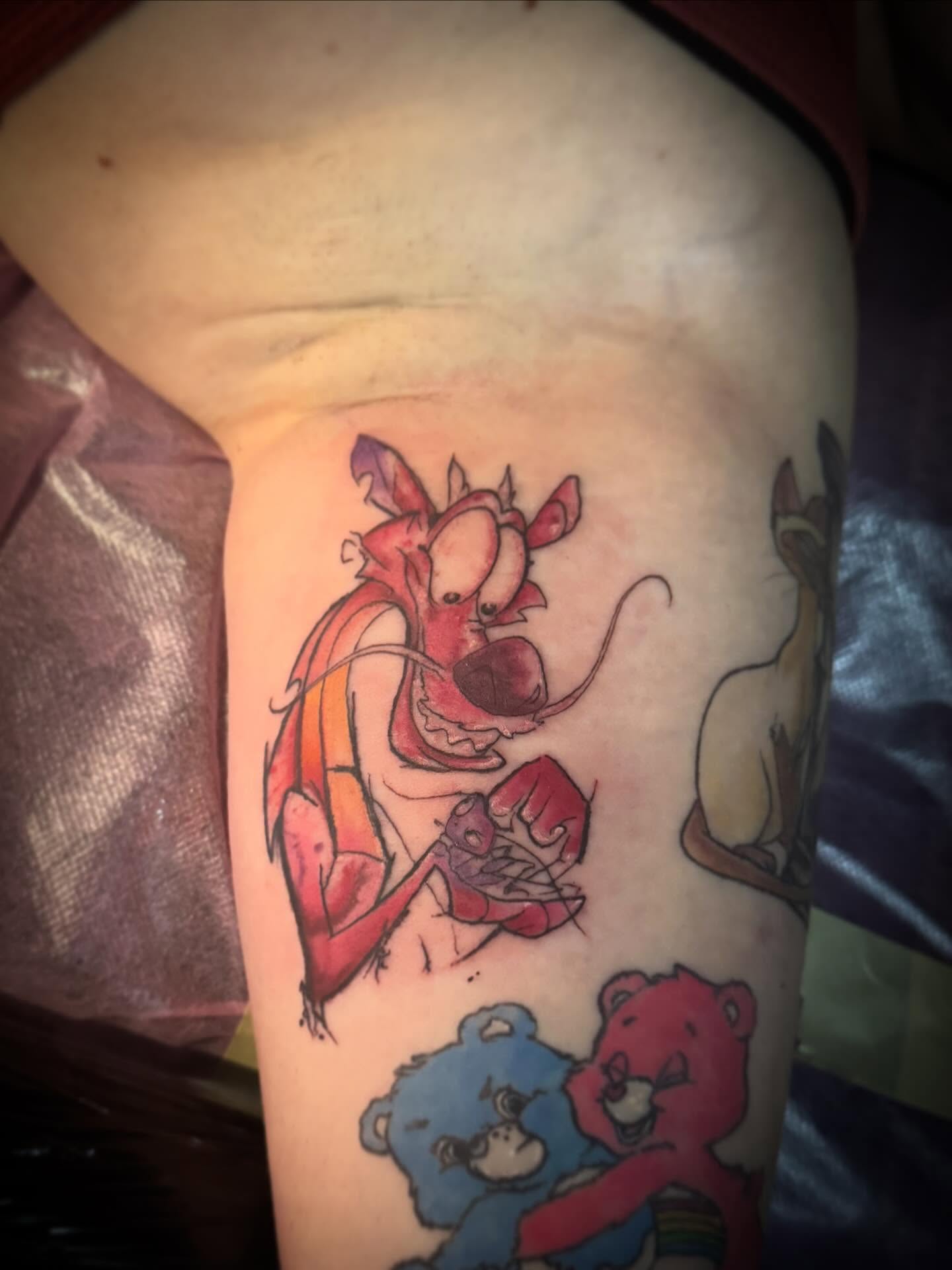 Angry dragon geometric tattoo on the forearm by AaronAdlerTattoos.com, Cincinnati