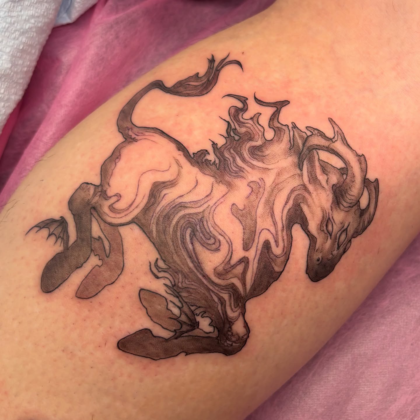 Tattoo by @adammillertattoos — black_and_grey