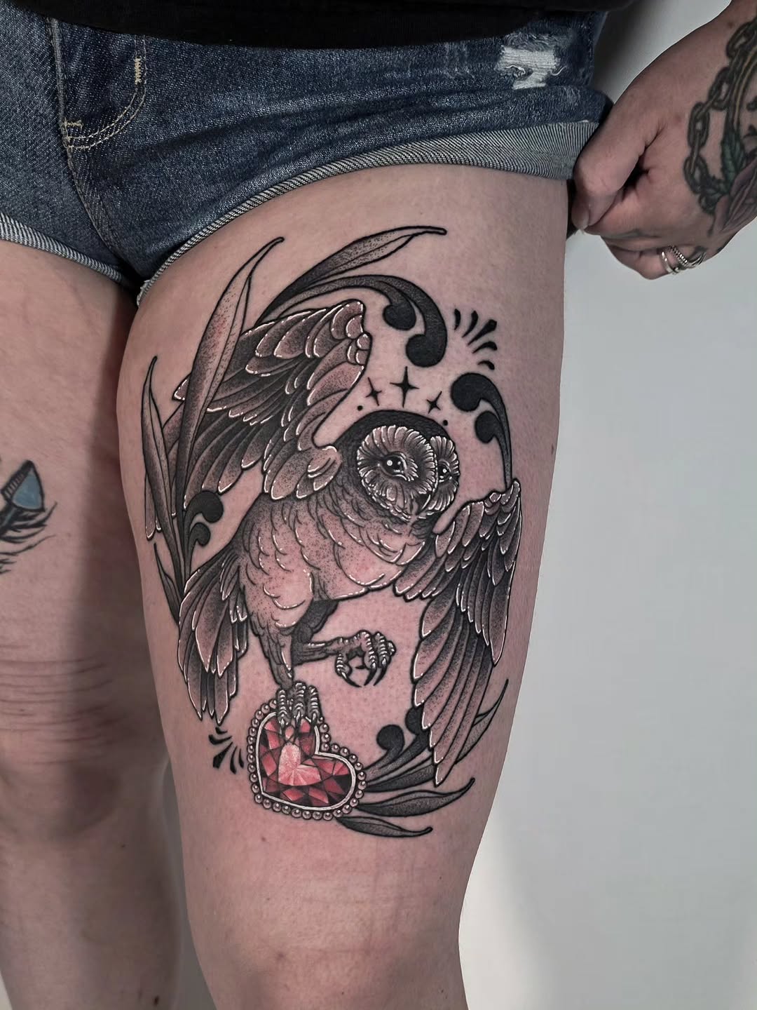 Tattoo by @corpsecreamtattoo — black_and_grey, neo_traditional