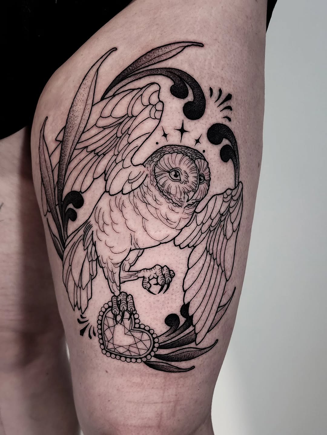 Tattoo by @corpsecreamtattoo — black_and_grey, fine_line