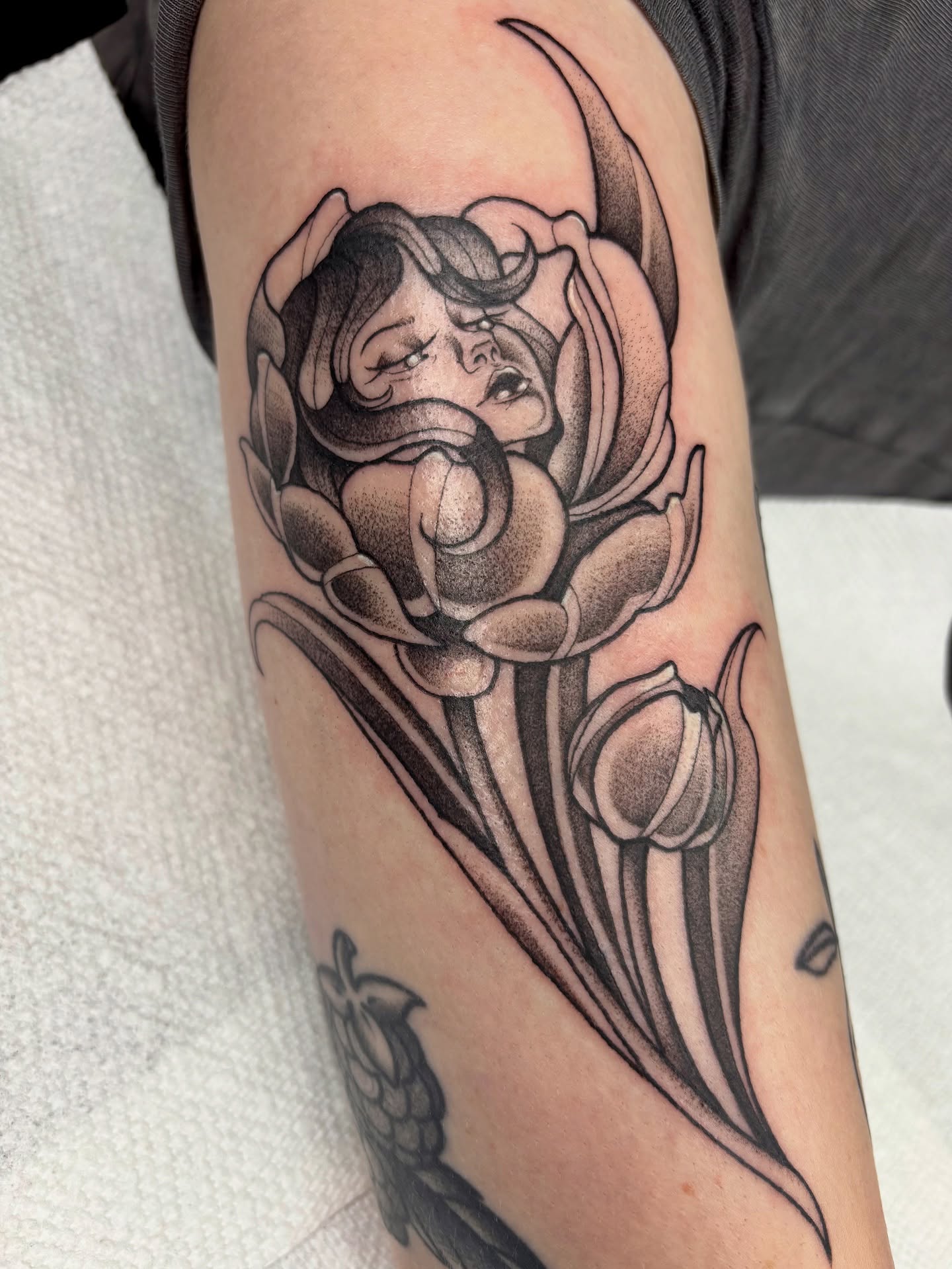 Tattoo by @valeriemourningstar — black_and_grey, realism