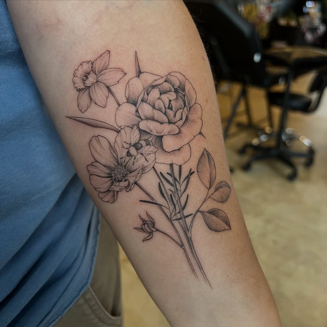 Tattoo by @tattooedbydom — fine_line, black_and_grey