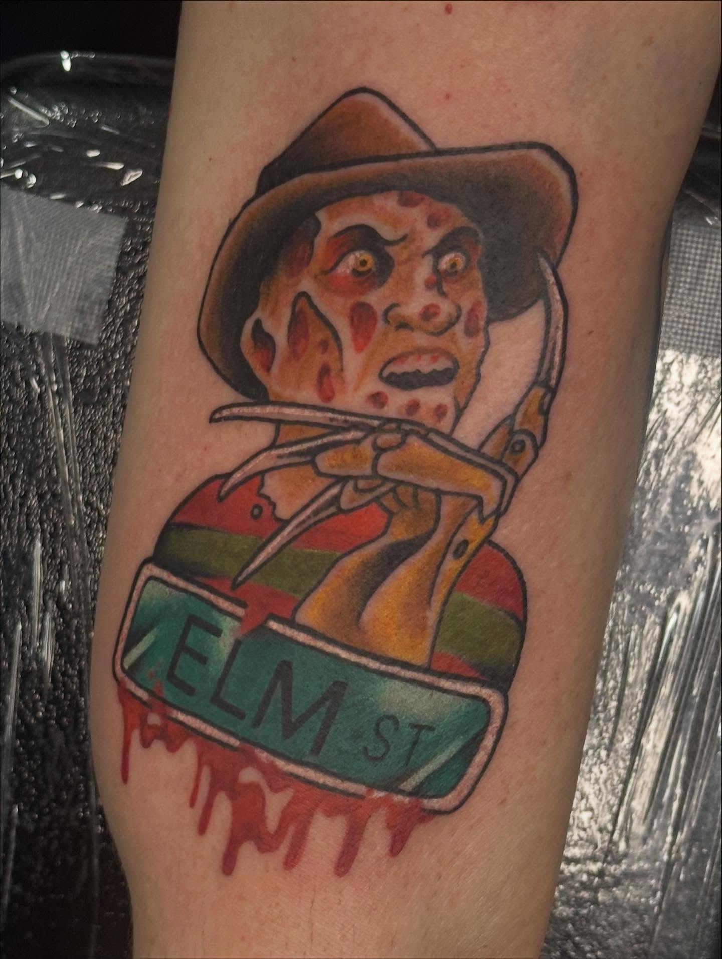 Freddy Krueger American traditional tattoo on the forearm by Sammy Beresford