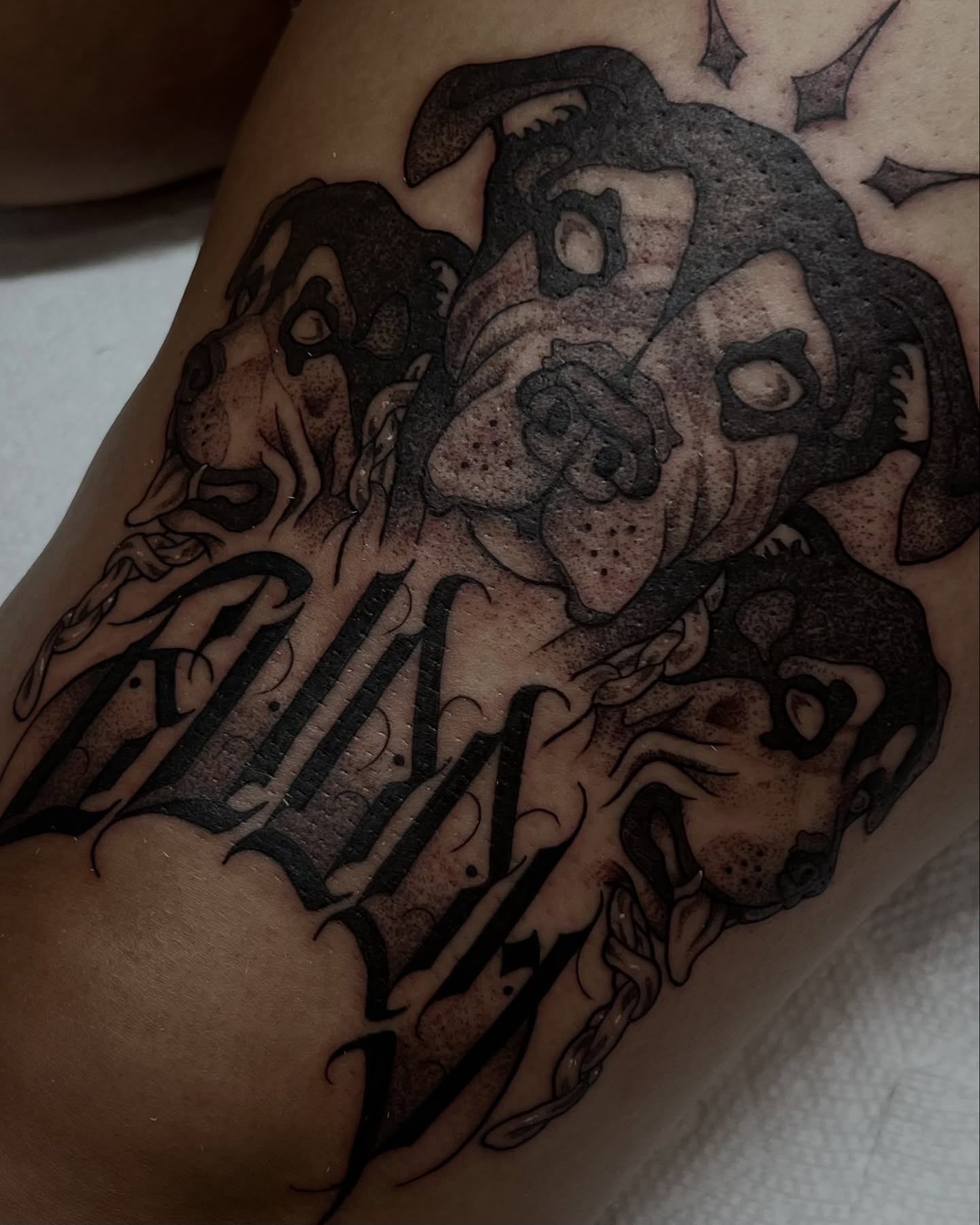 Tattoo by @rachktattoo — black_and_grey, dark_realism