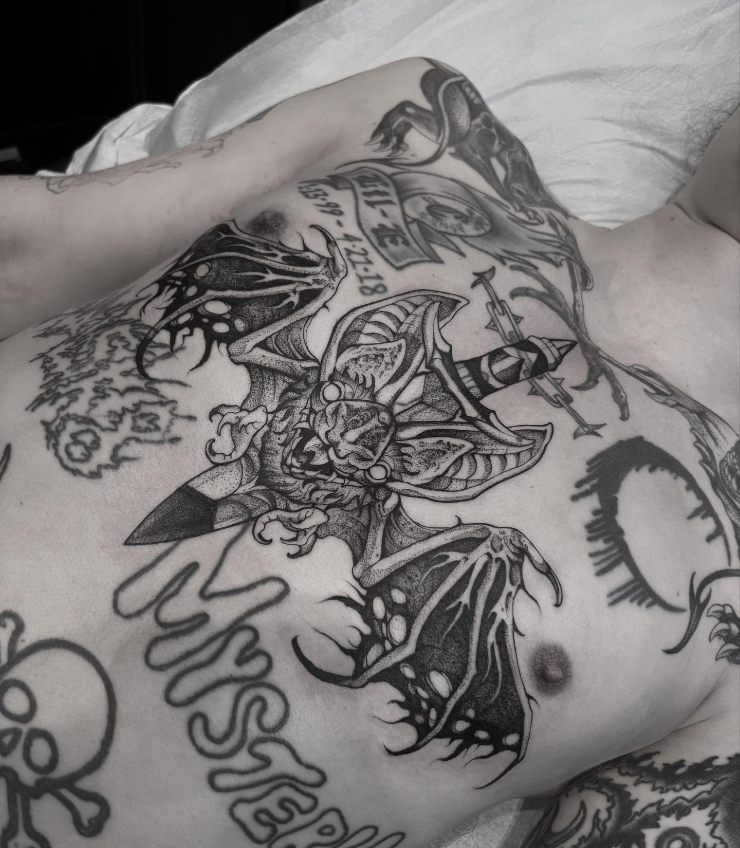 Tattoo by @blightttattoo — black_and_grey, dark_realism