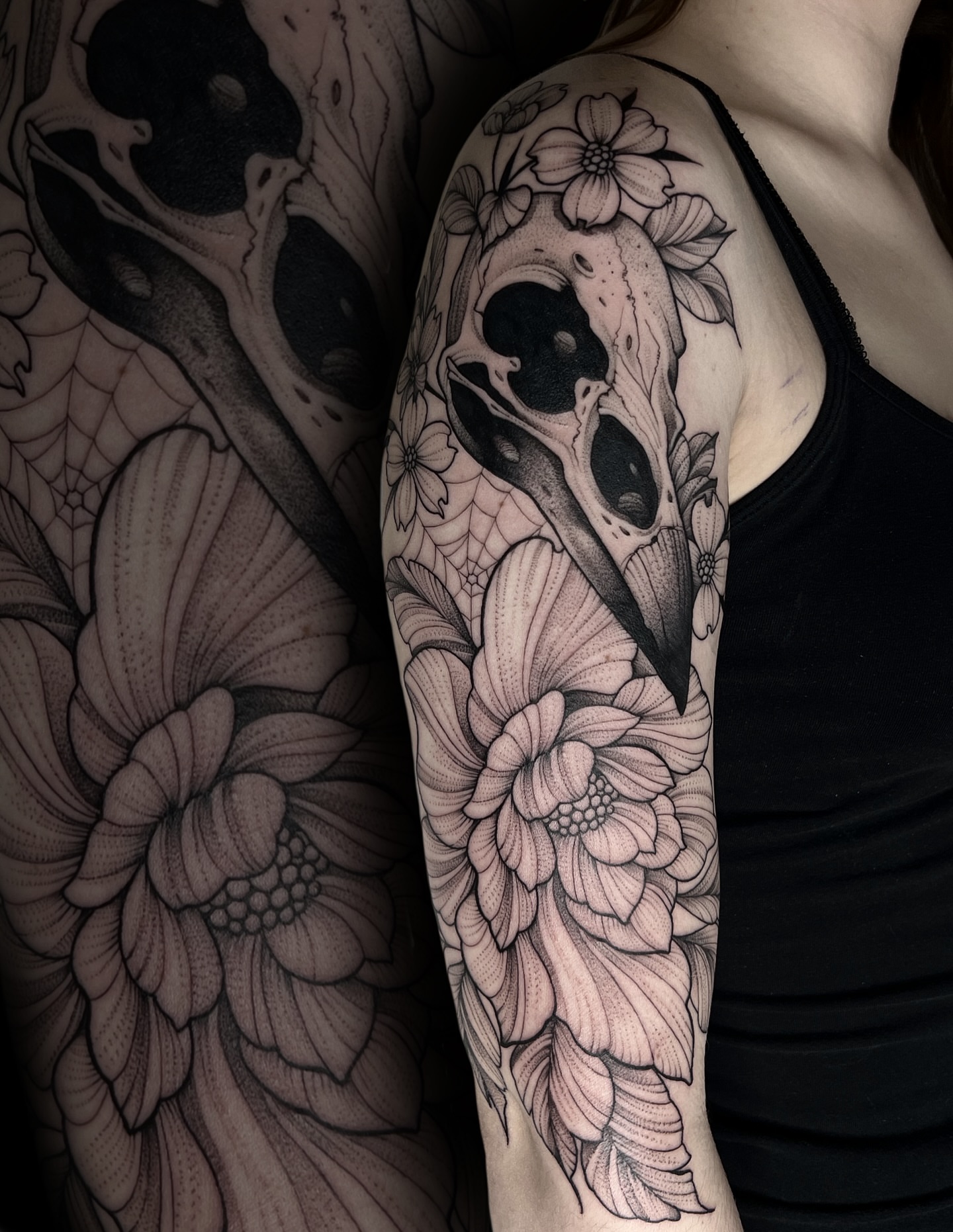 Tattoo by @finelineperception — black_and_grey, dotwork