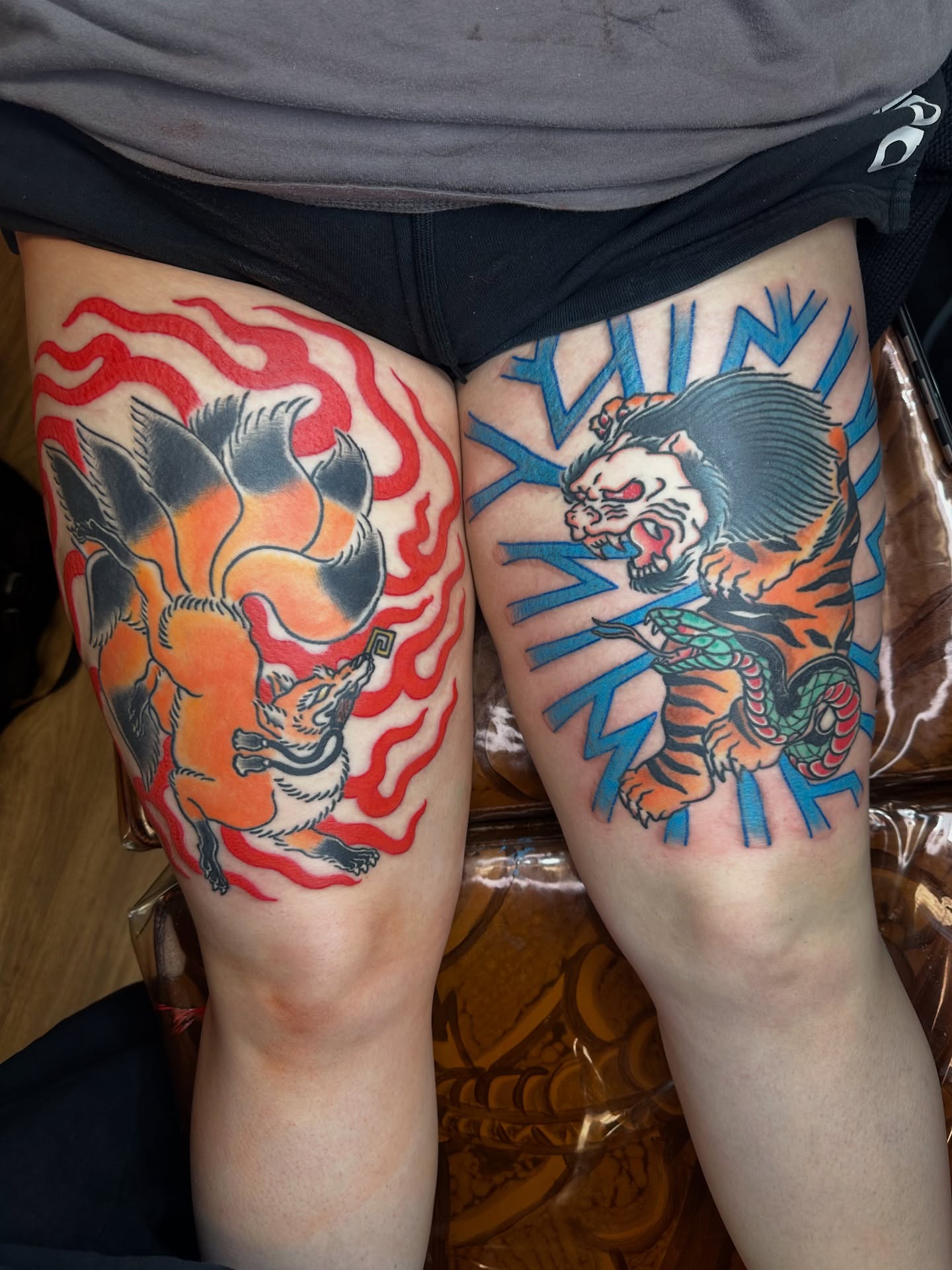 Tattoo by @kakesu_tattoo — american_traditional, japanese_irezumi