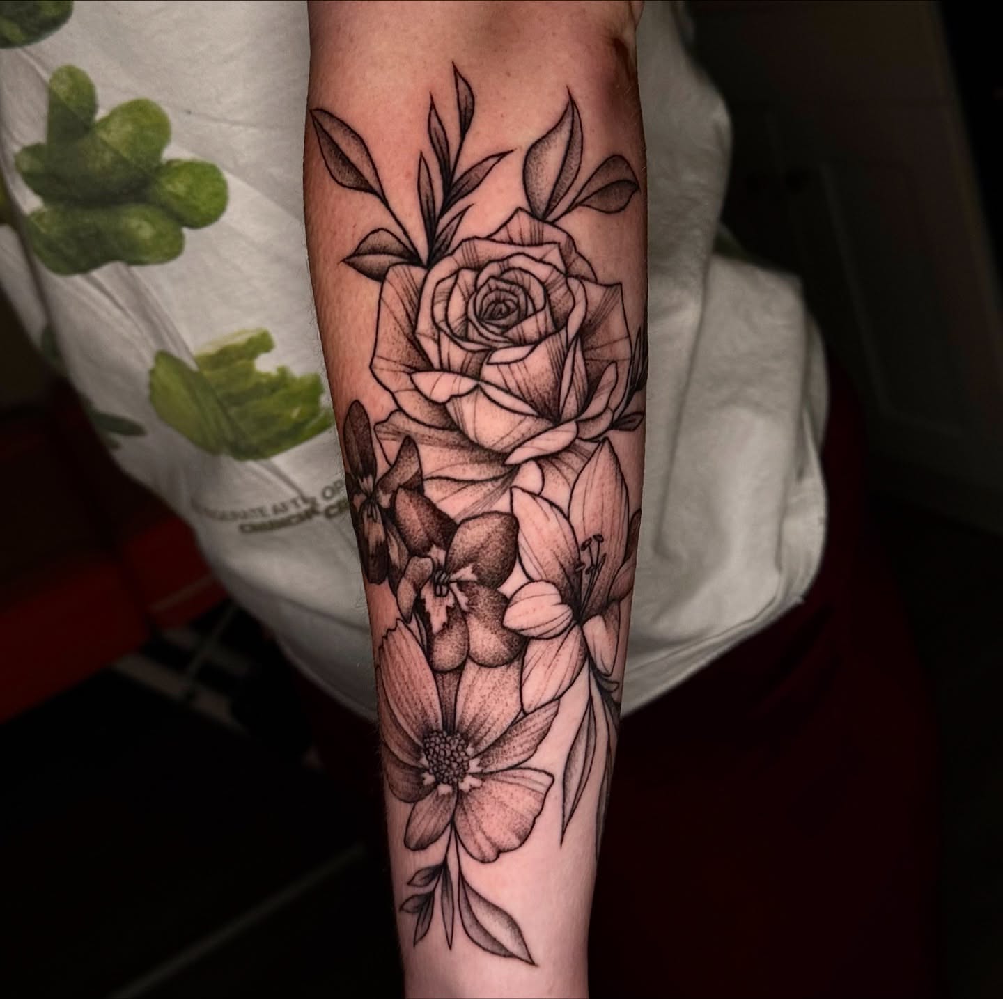 Tattoo by @noble.tattoos — black_and_grey, dotwork
