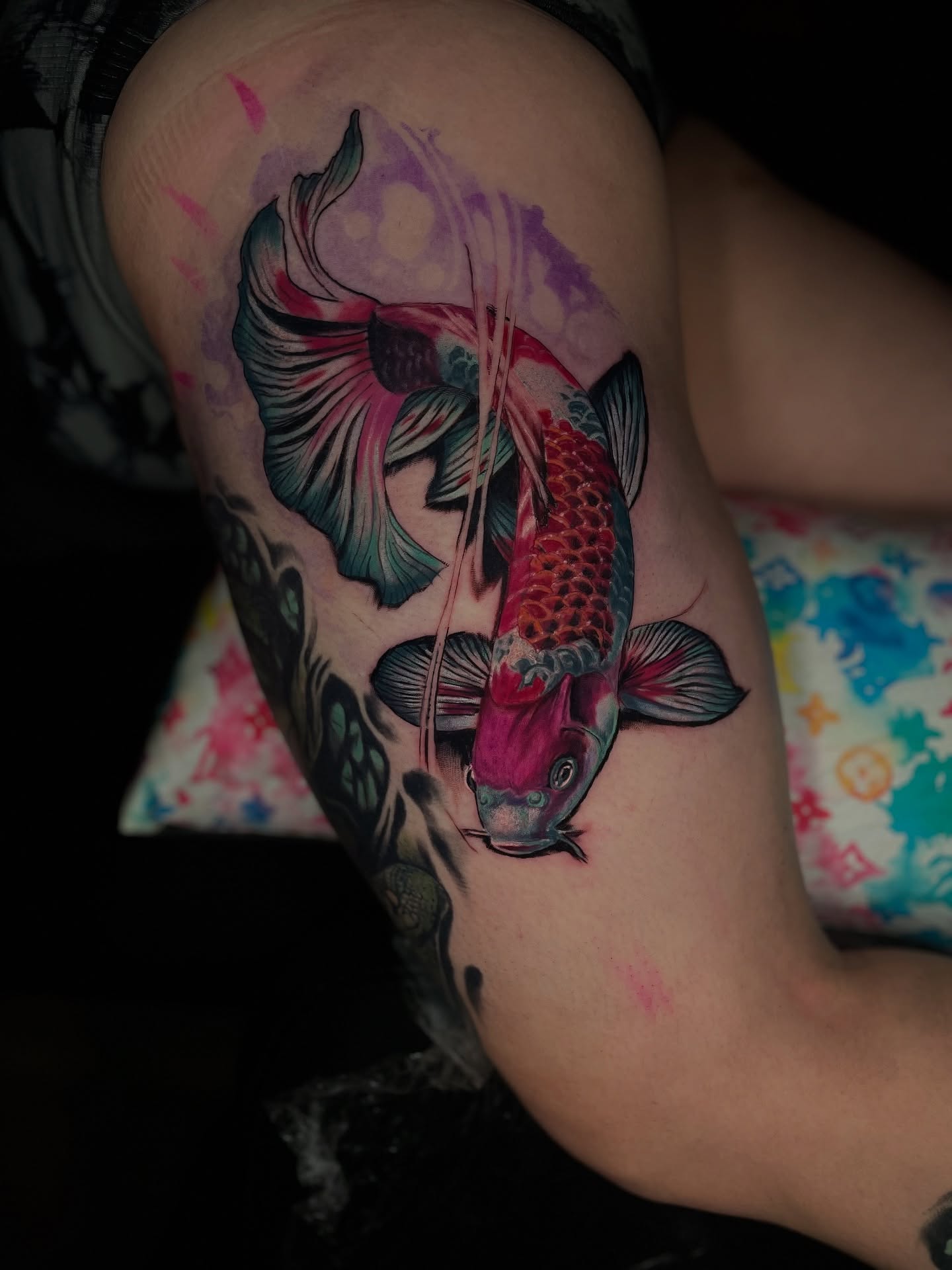 Tattoo by @d.p.r_tattoos — watercolor, japanese_irezumi