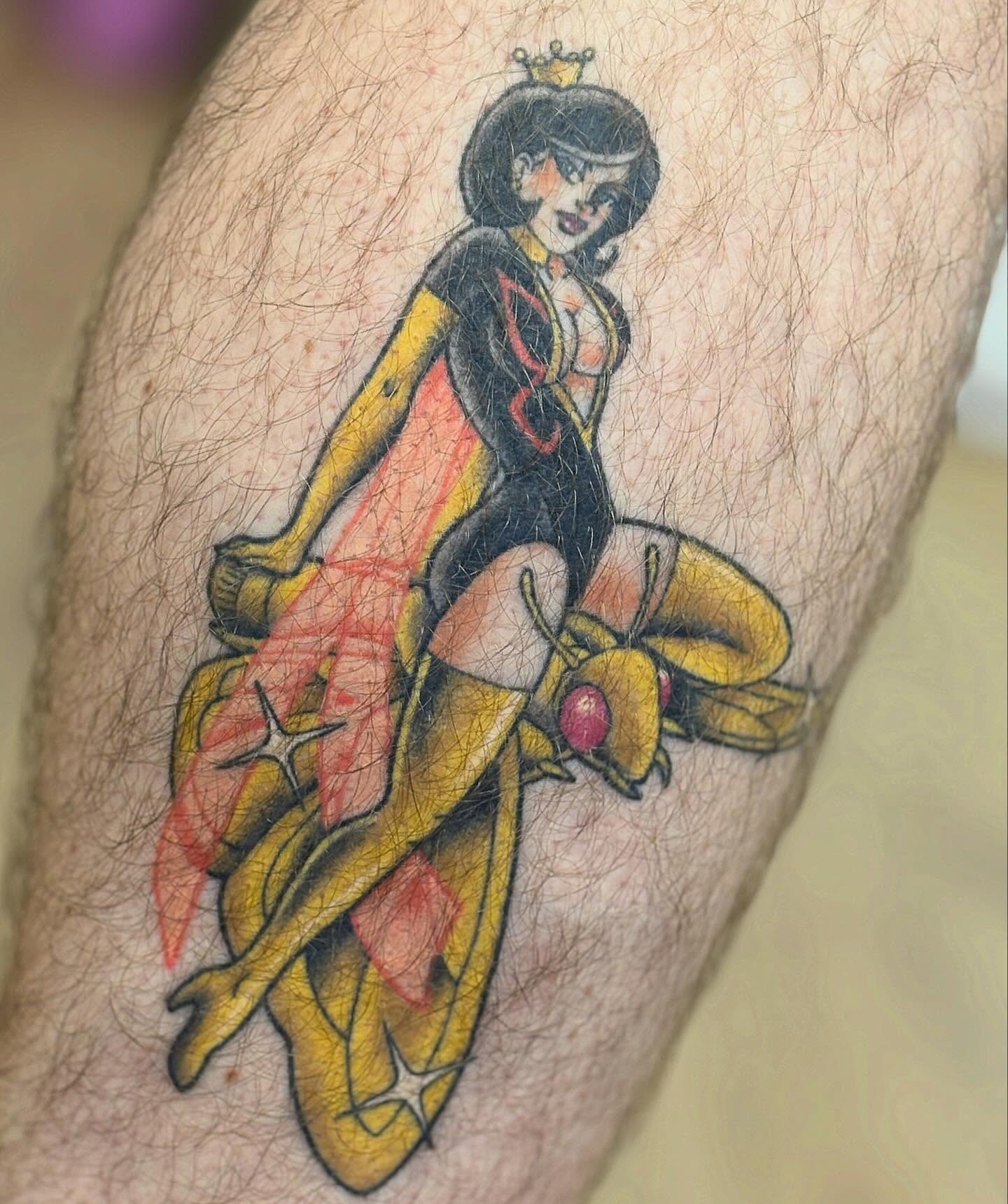 Anime character anime tattoo on the leg by ♥ Brynn Allyn ♥