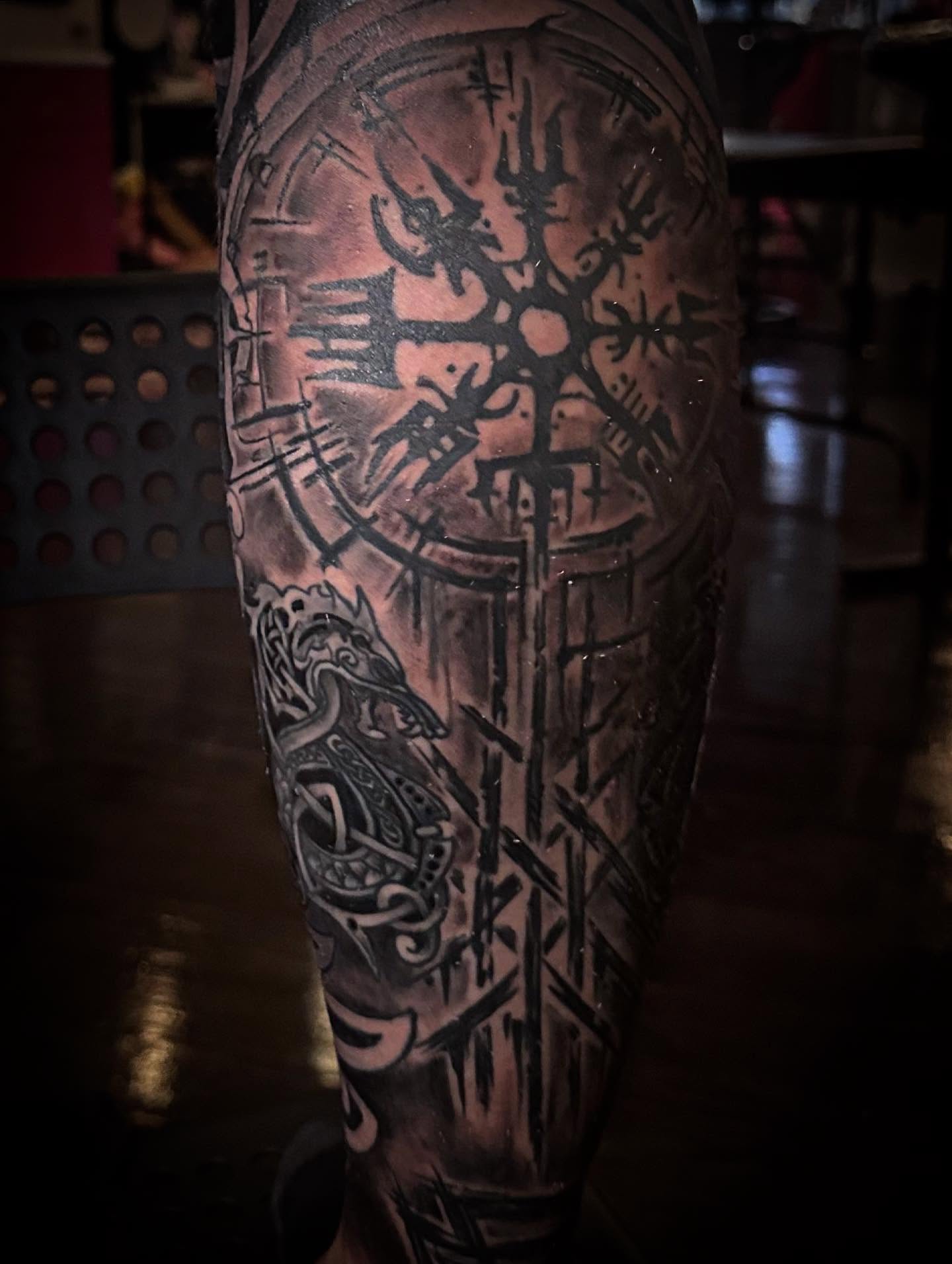 Tattoo by @eddieshawtattoos — black_and_grey, geometric