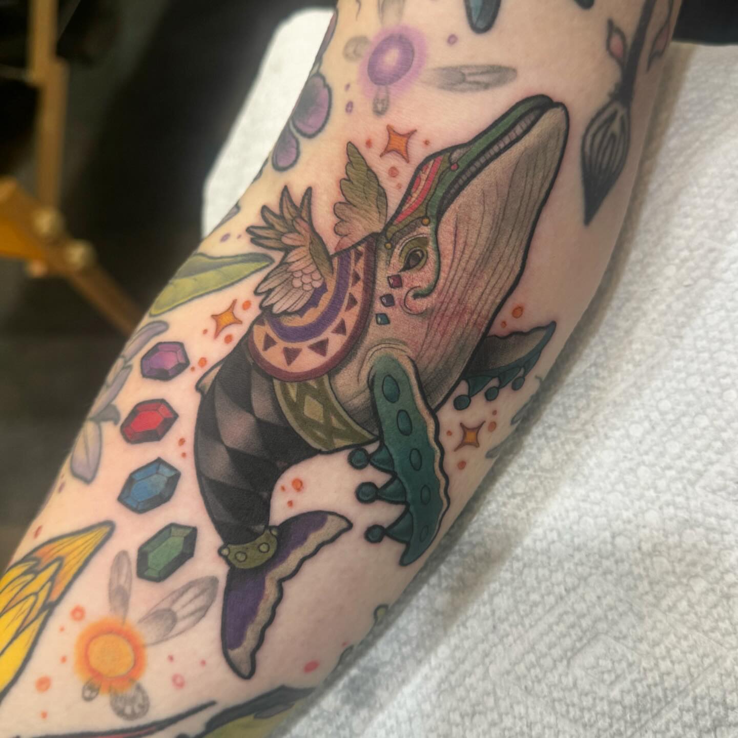 Tattoo by @rachelsmithtattoo — american_traditional, dotwork