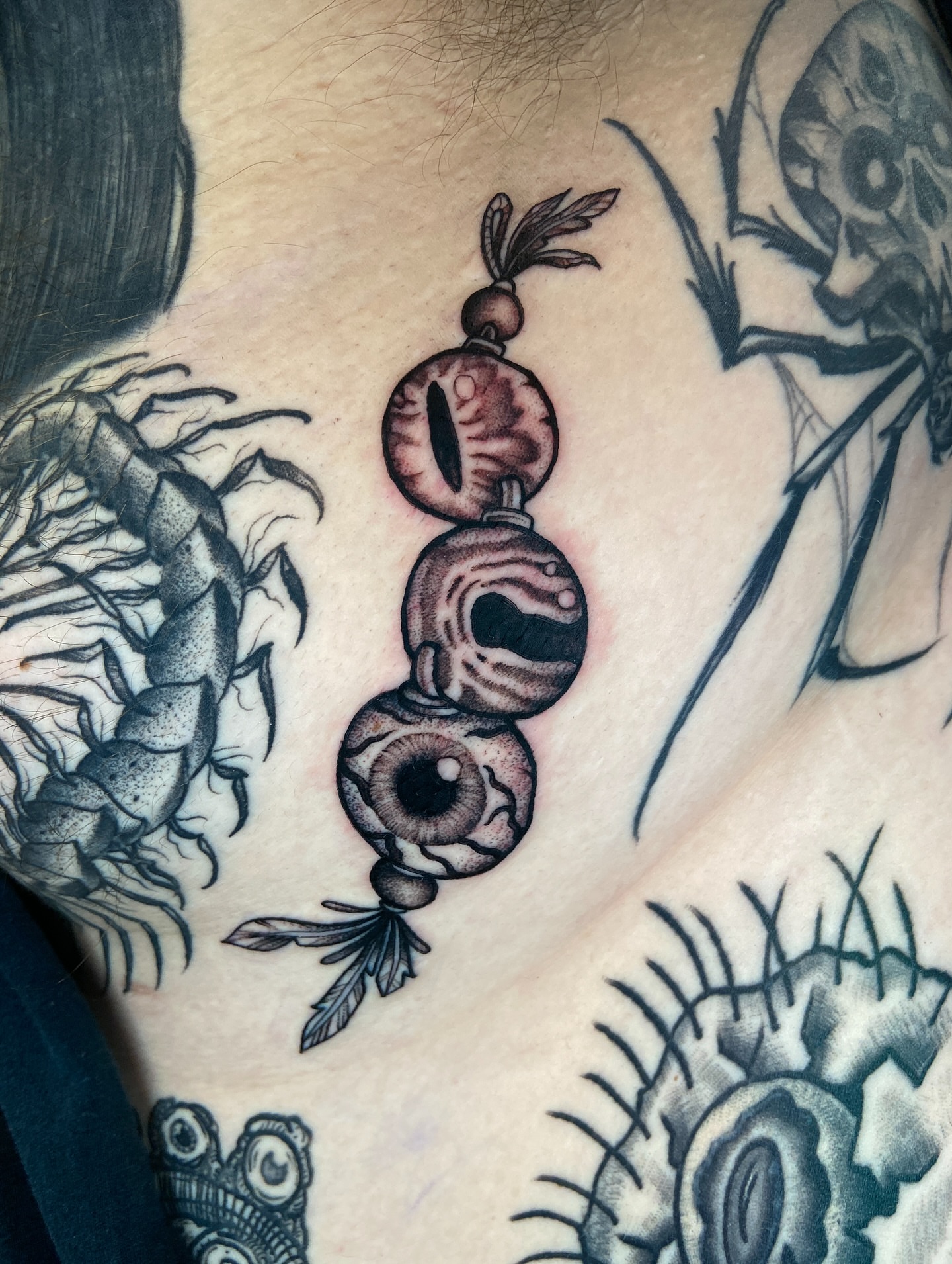 Tattoo by @quinndoskis — black_and_grey