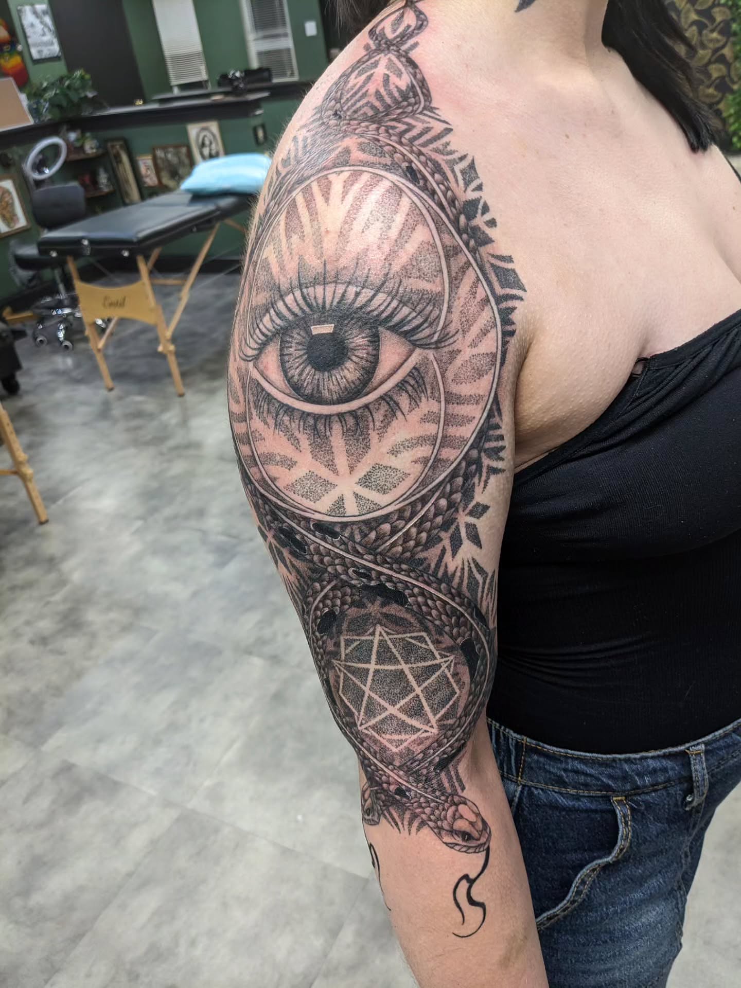 Tattoo by @infinite_enigma — dotwork, geometric