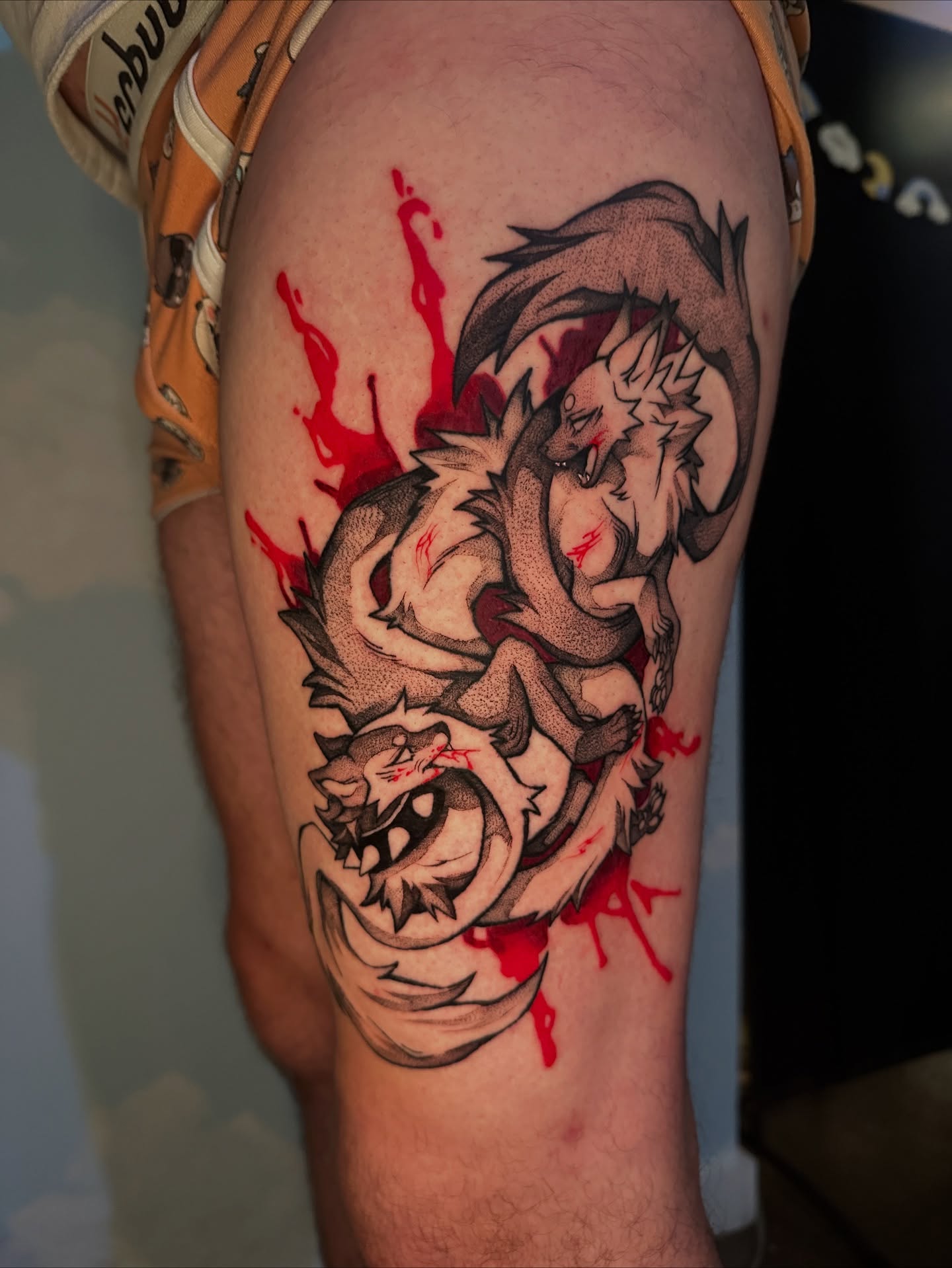 Tattoo by @deggy_tattoo — dotwork, anime
