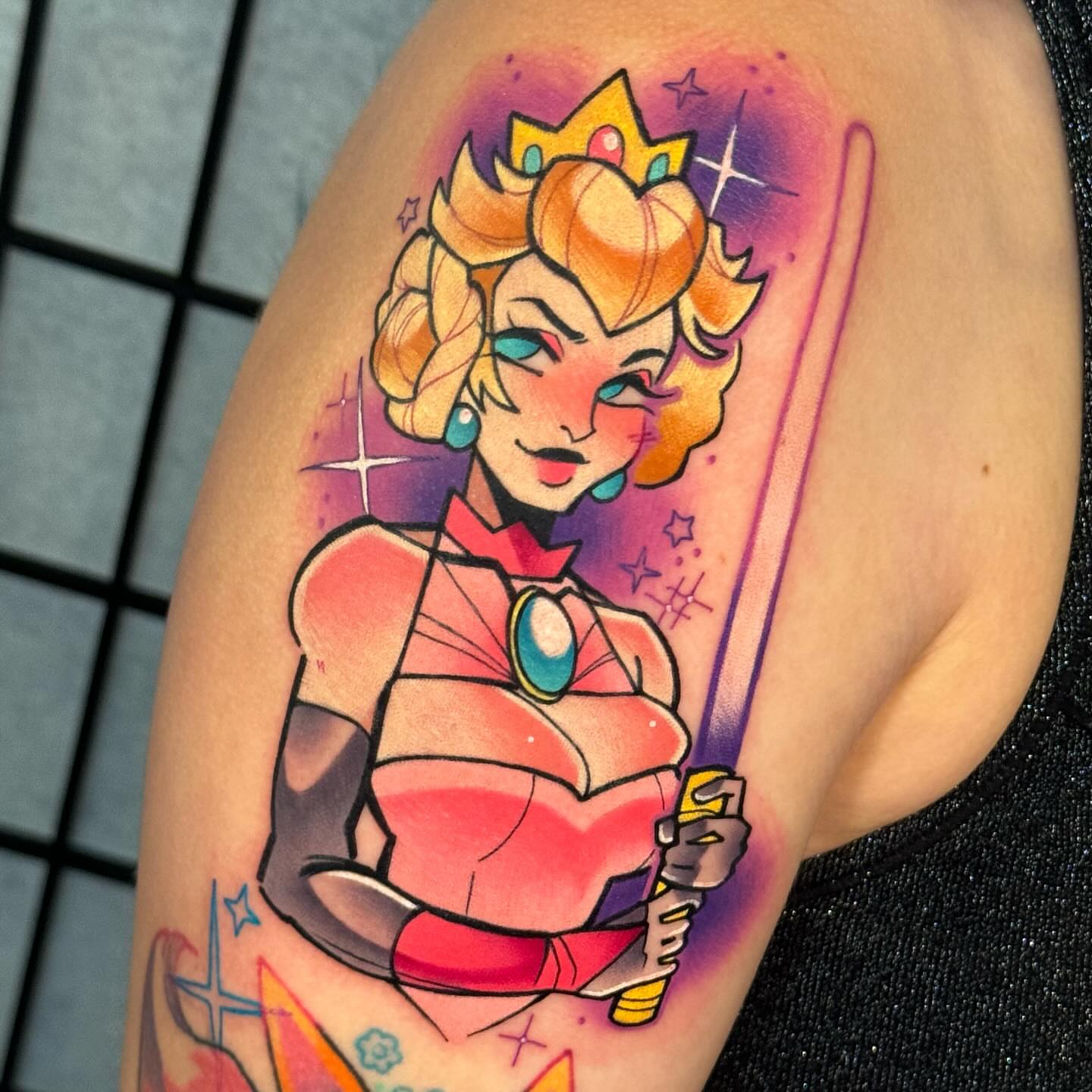 Princess rosalina new school tattoo on the thigh by Taylor Nicoll Chunn