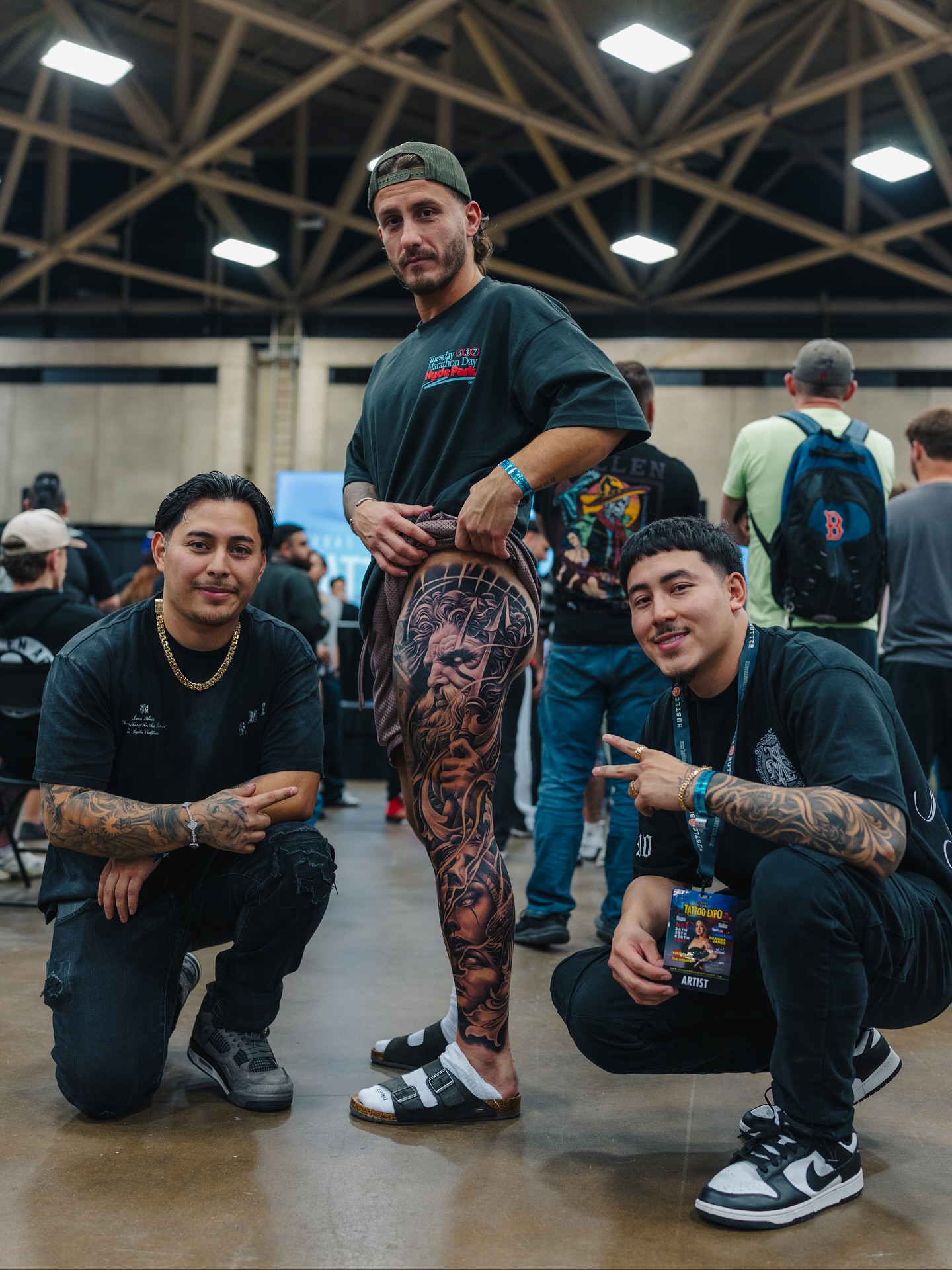 Mythical creature realism tattoo on the leg by Ivan Guadalupe guzman