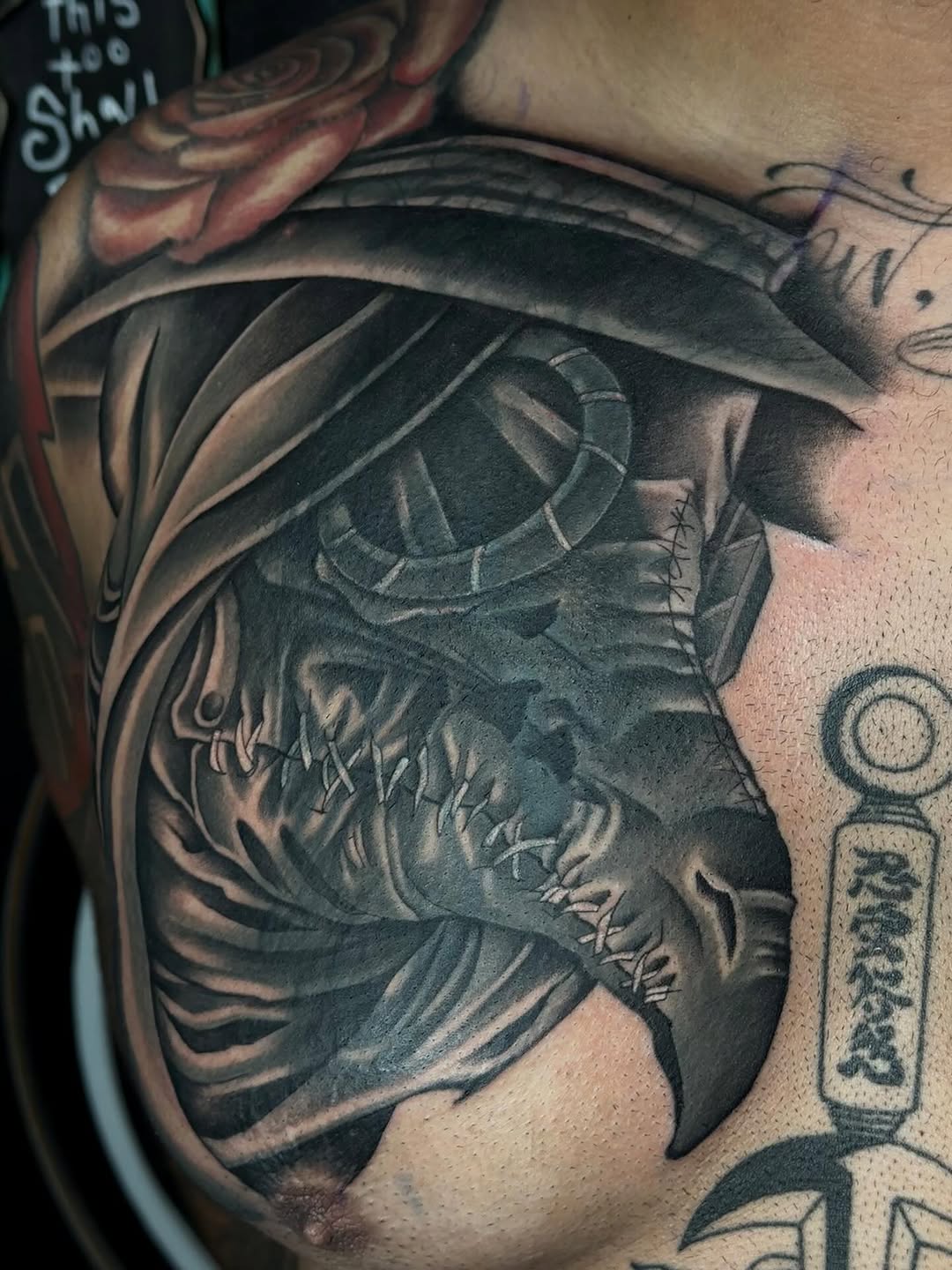 Tattoo by @rxr.dreadzilla — black_and_grey, realism