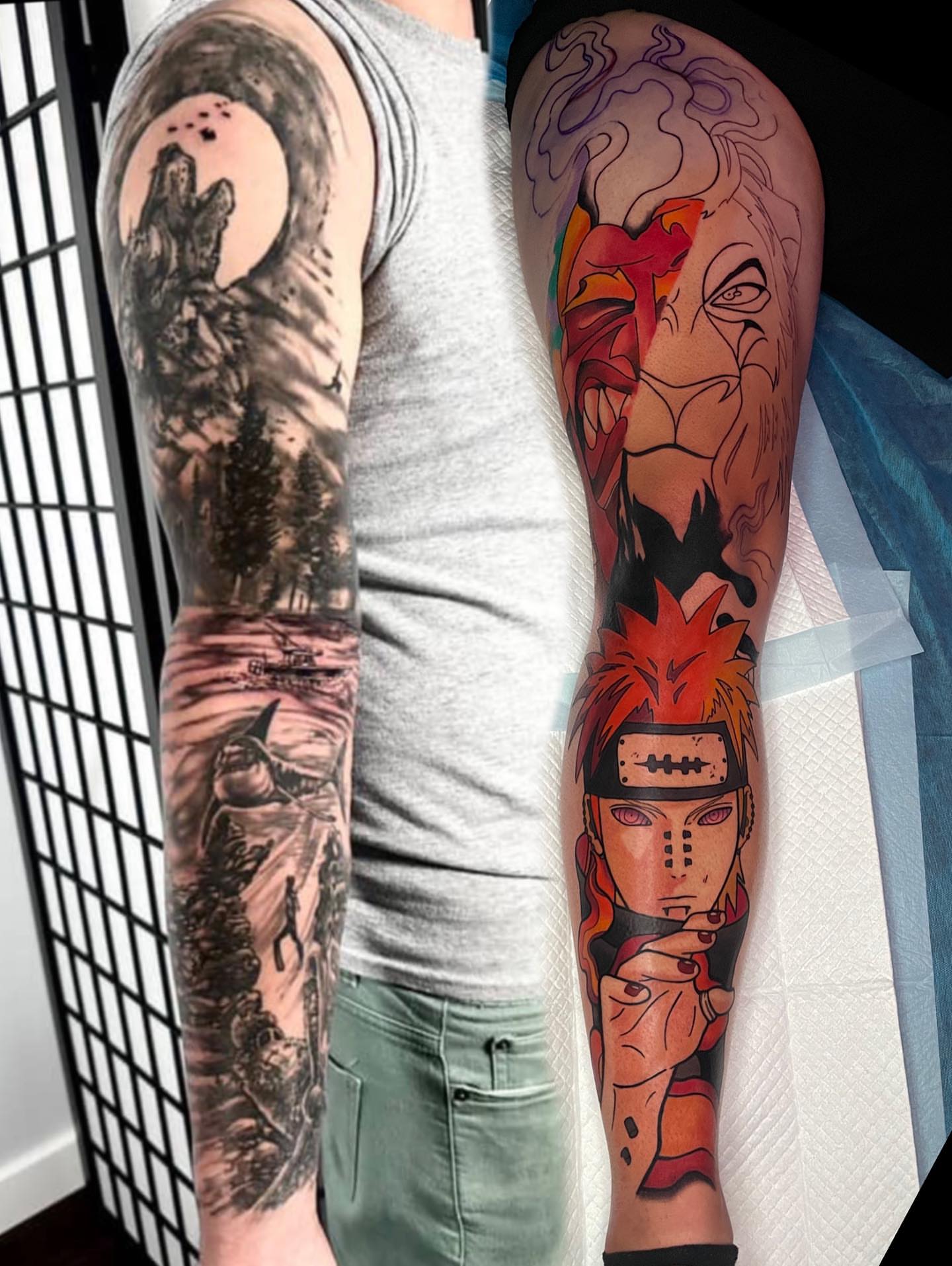Tattoo by @jr1_machines — anime, dotwork