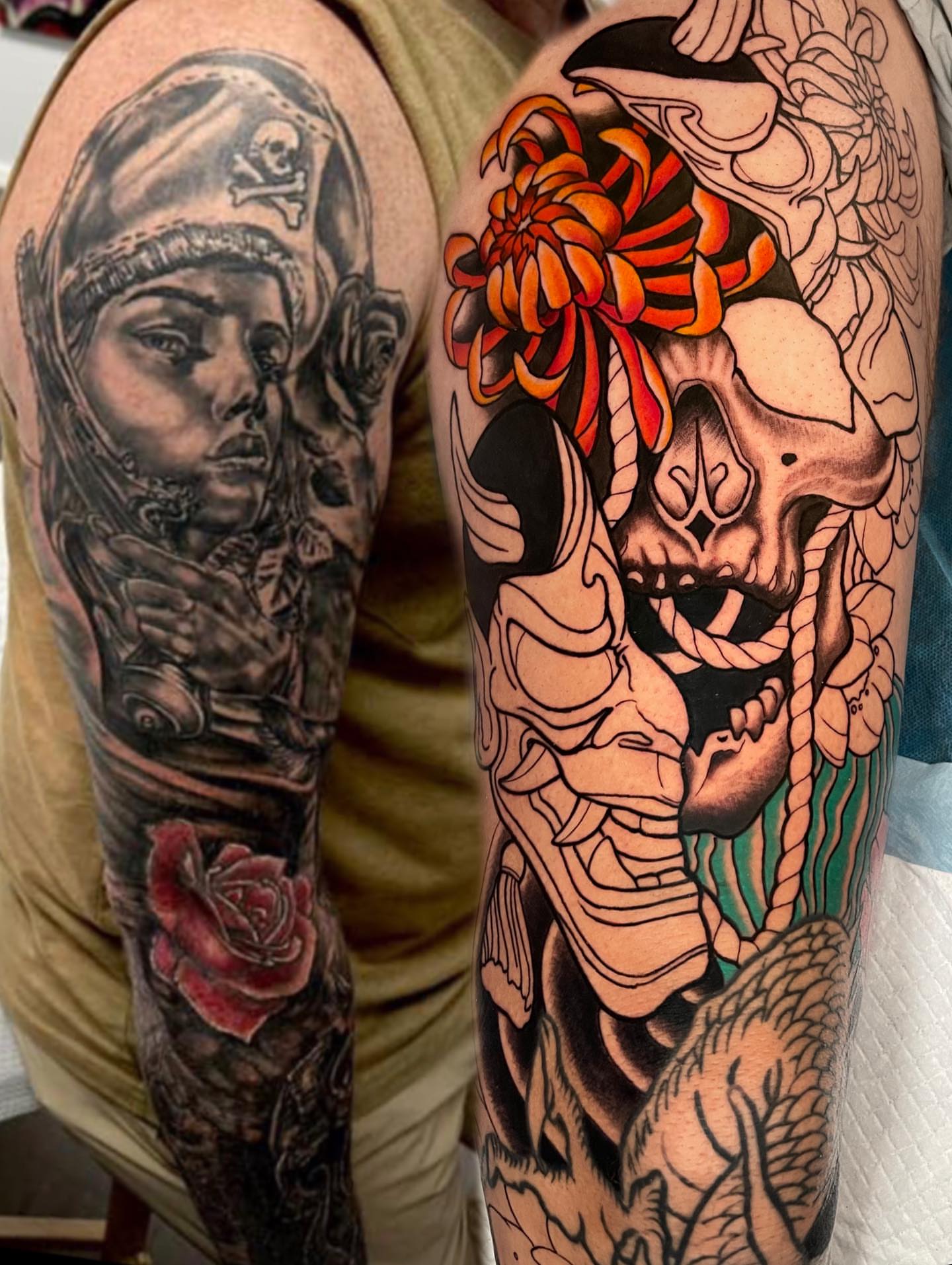 Tattoo by @jr1_machines — american_traditional, dark_realism