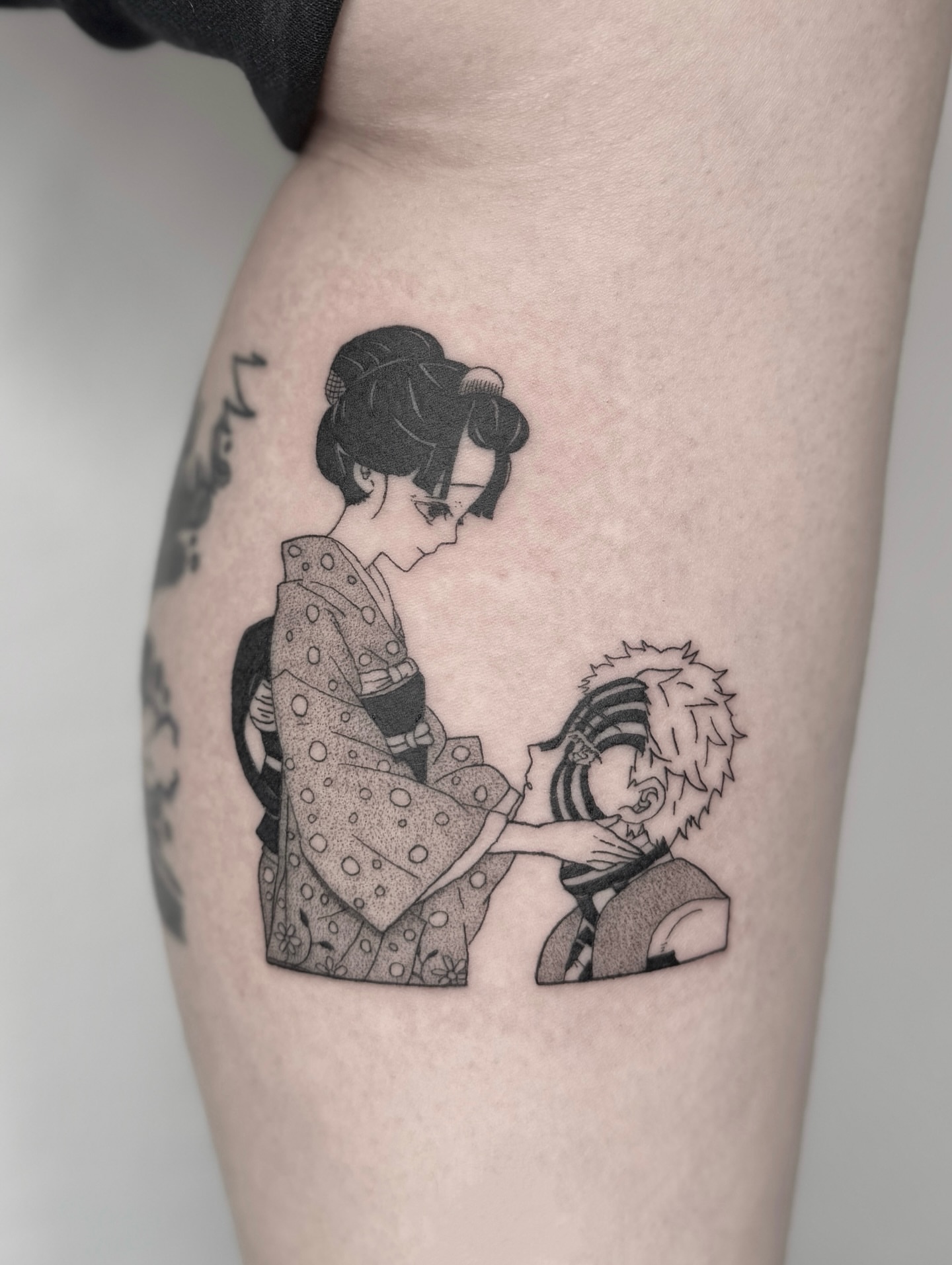 Tattoo by @a.ink.tattoo_leo — dotwork, black_and_grey