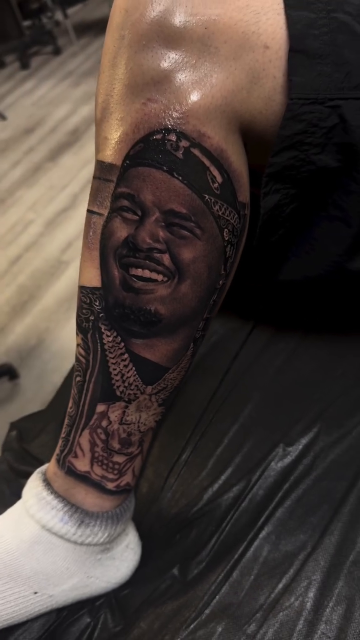 Tattoo by @tattoo_beez — realism, black_and_grey