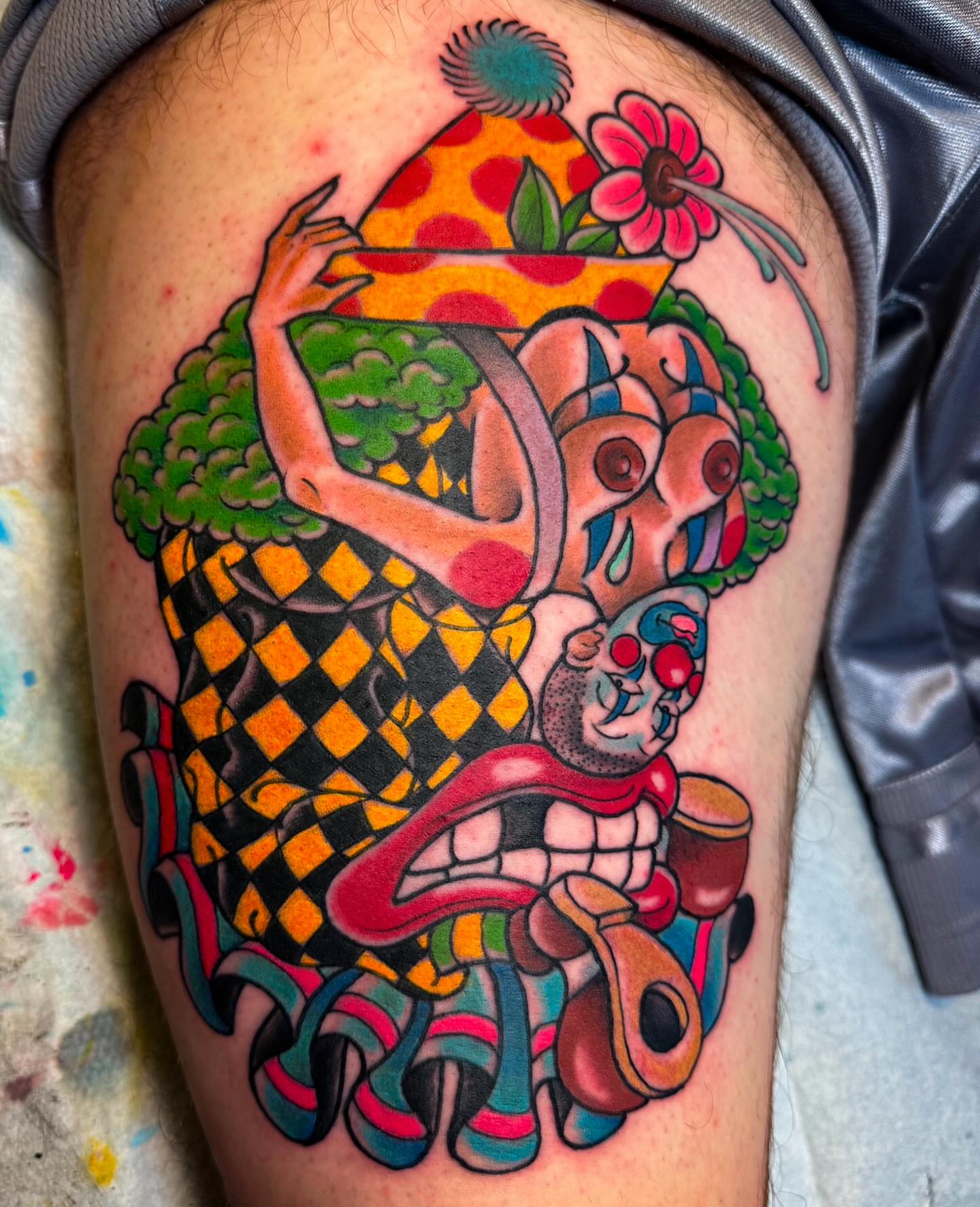 Tattoo by @bicycle_bobs_tat2 — american_traditional, trash_polka