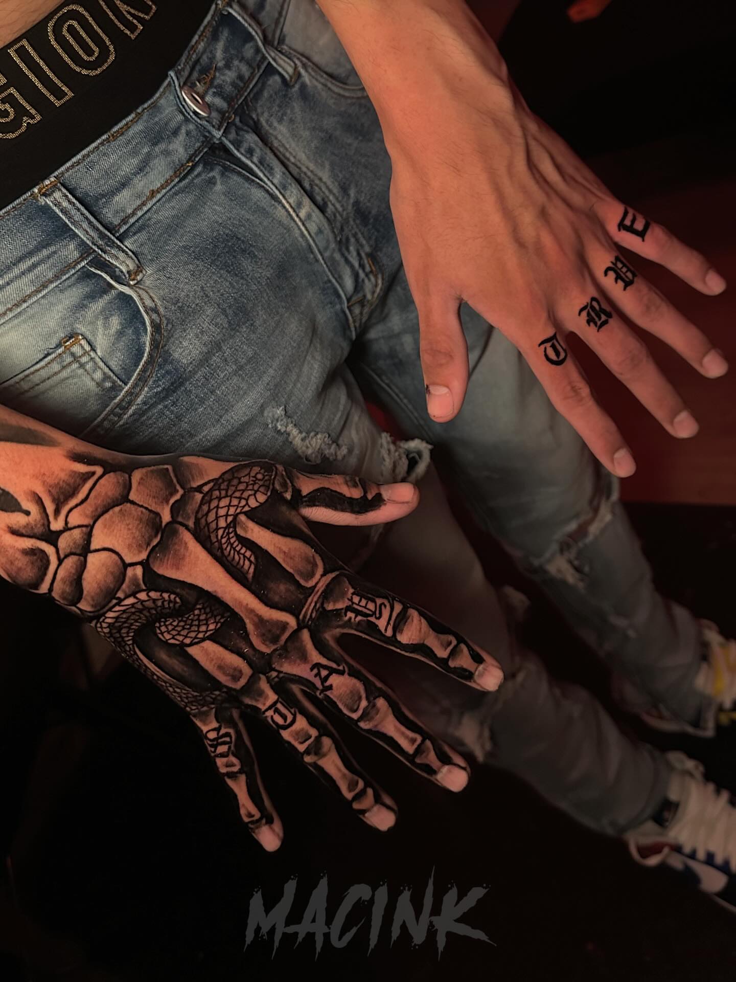 Tattoo by @macink__ — black_and_grey
