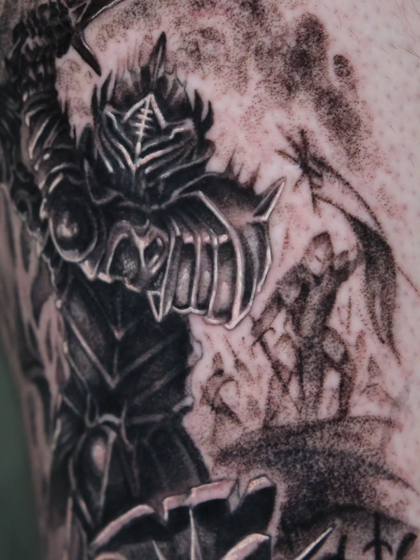 Demon dark realism tattoo on the forearm by Tash  - Seattle Tattoo Artist