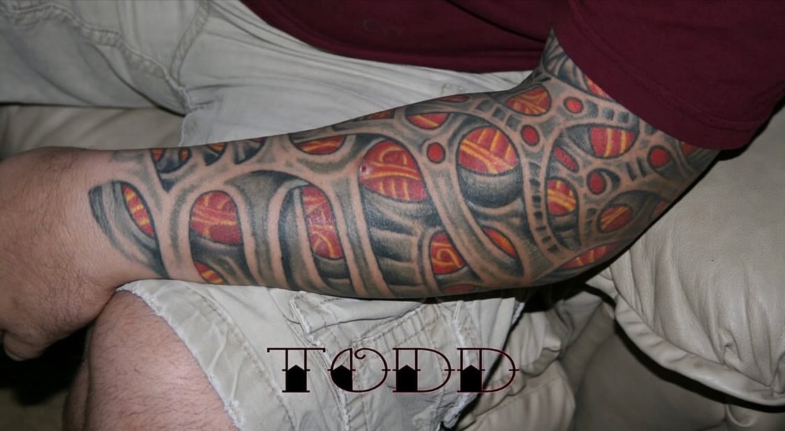 Geometric pattern geometric tattoo on the forearm by spikecitytattoo