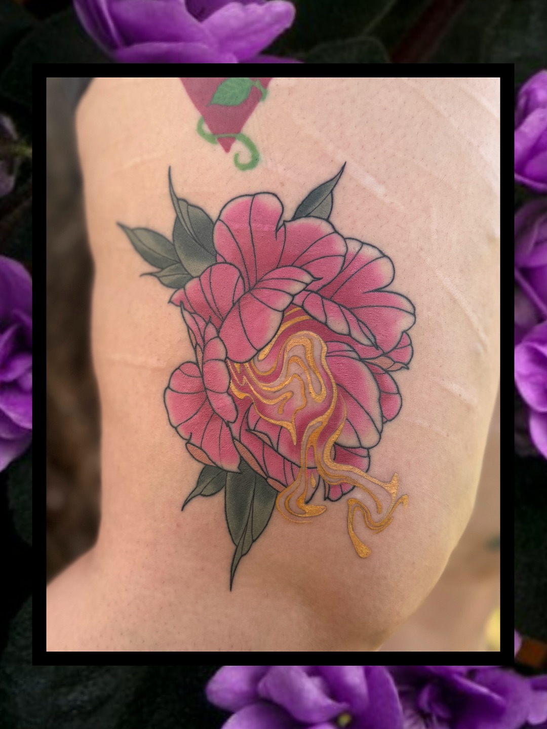 Peony American traditional tattoo on the forearm by Sydney