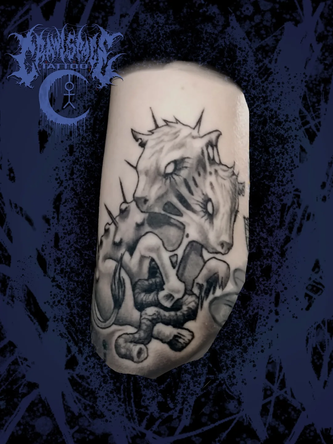 Tattoo by @crawlspace_tattoo — black_and_grey